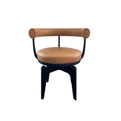 Charlotte Perriand, Indochine Chair, Leather and Black Stained Ash