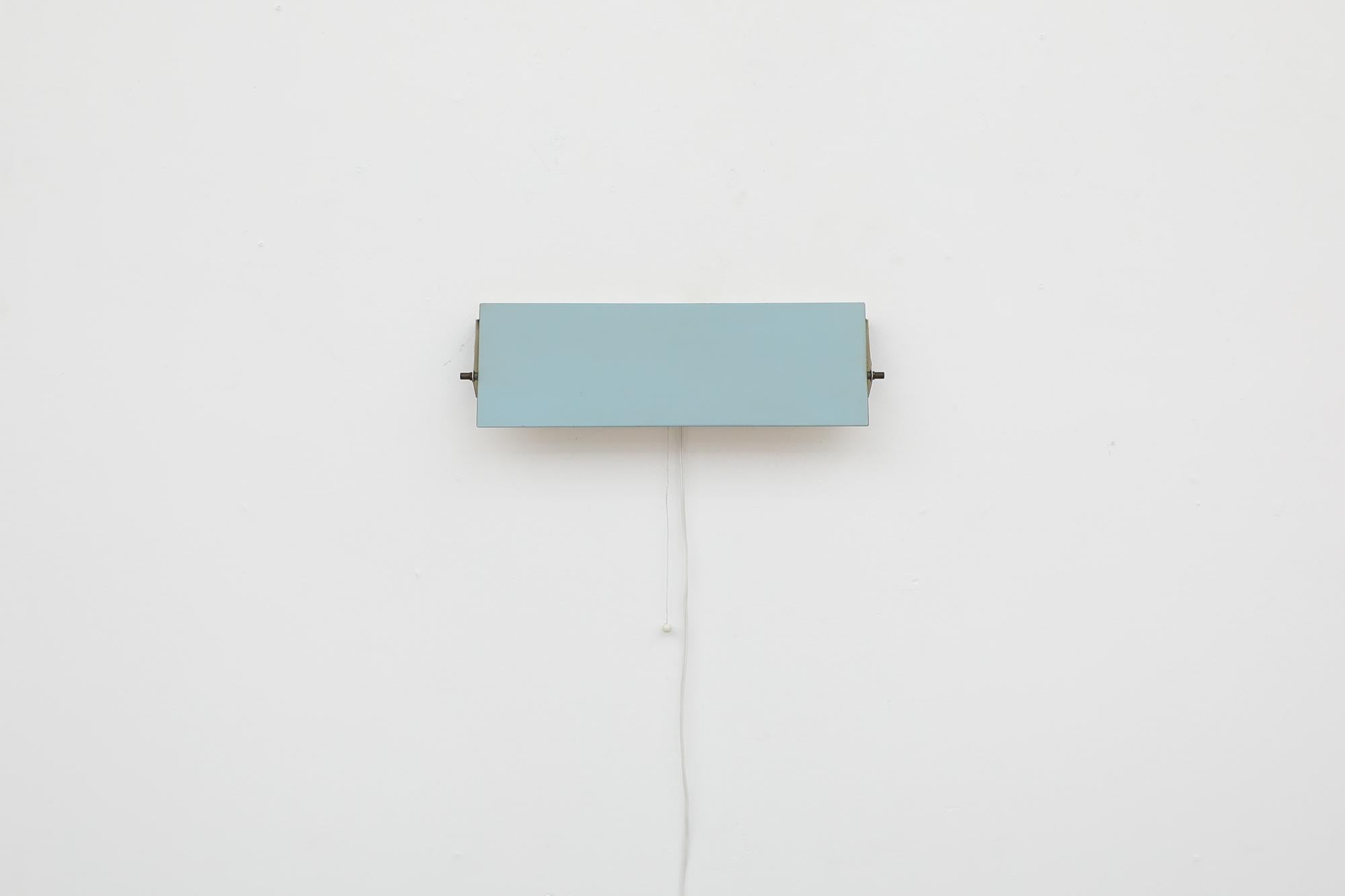 Enameled Charlotte Perriand Inspired Baby Blue Wall Sconce by Anvia