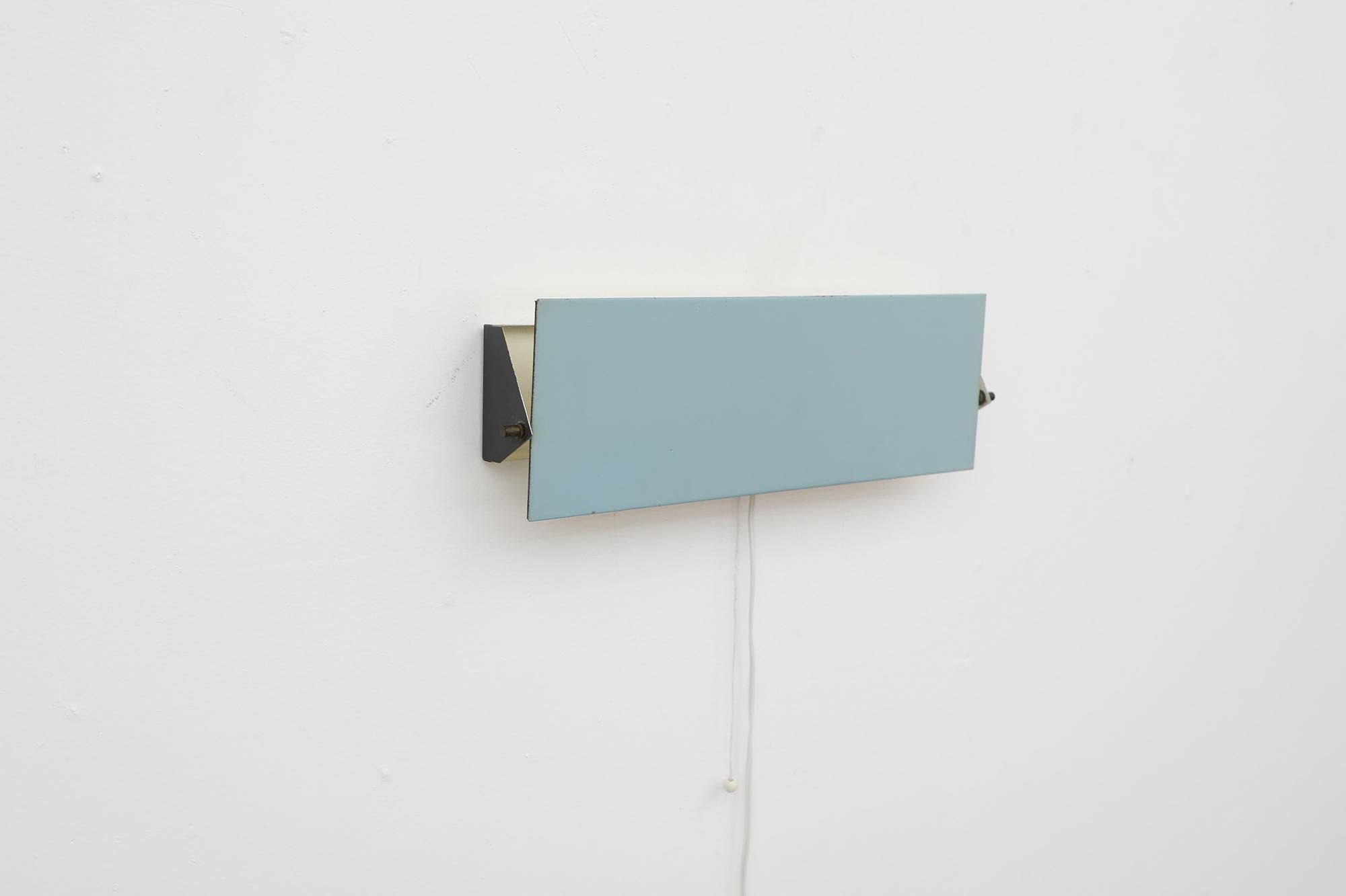 Metal Charlotte Perriand Inspired Baby Blue Wall Sconce by Anvia