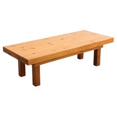 Charlotte Perriand Inspired Midcentury Solid Pine Coffee Table or Bench