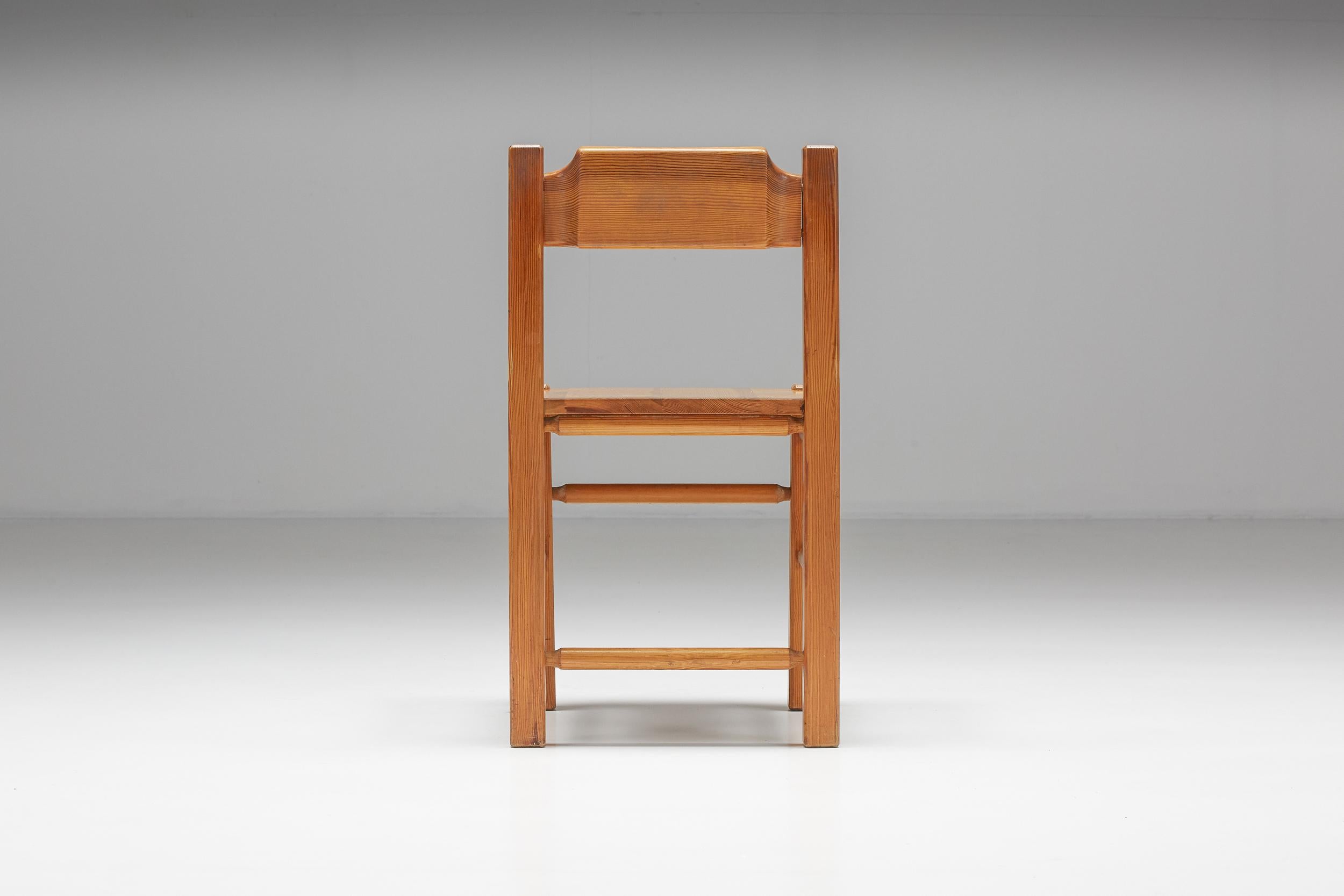 Wood Charlotte Perriand Inspired Pine Dining Chairs, 1960s