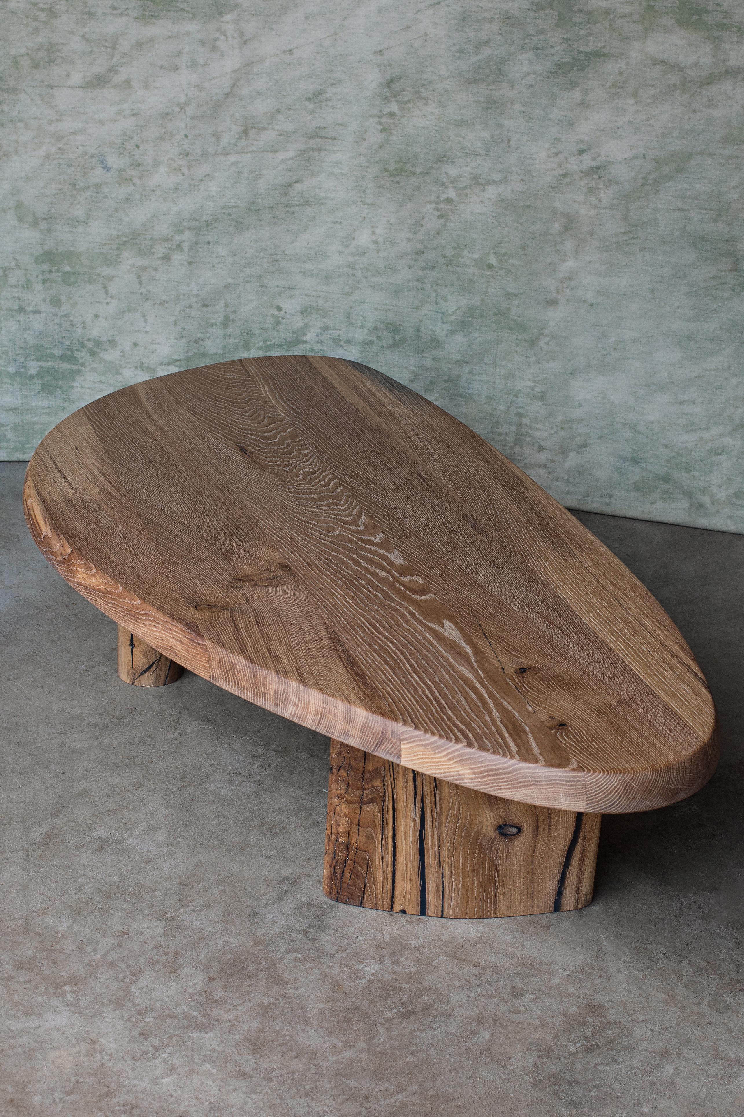 Charlotte Perriand Inspired Solid Oak En Forme Libre Coffee Table In New Condition In Hjo, SE