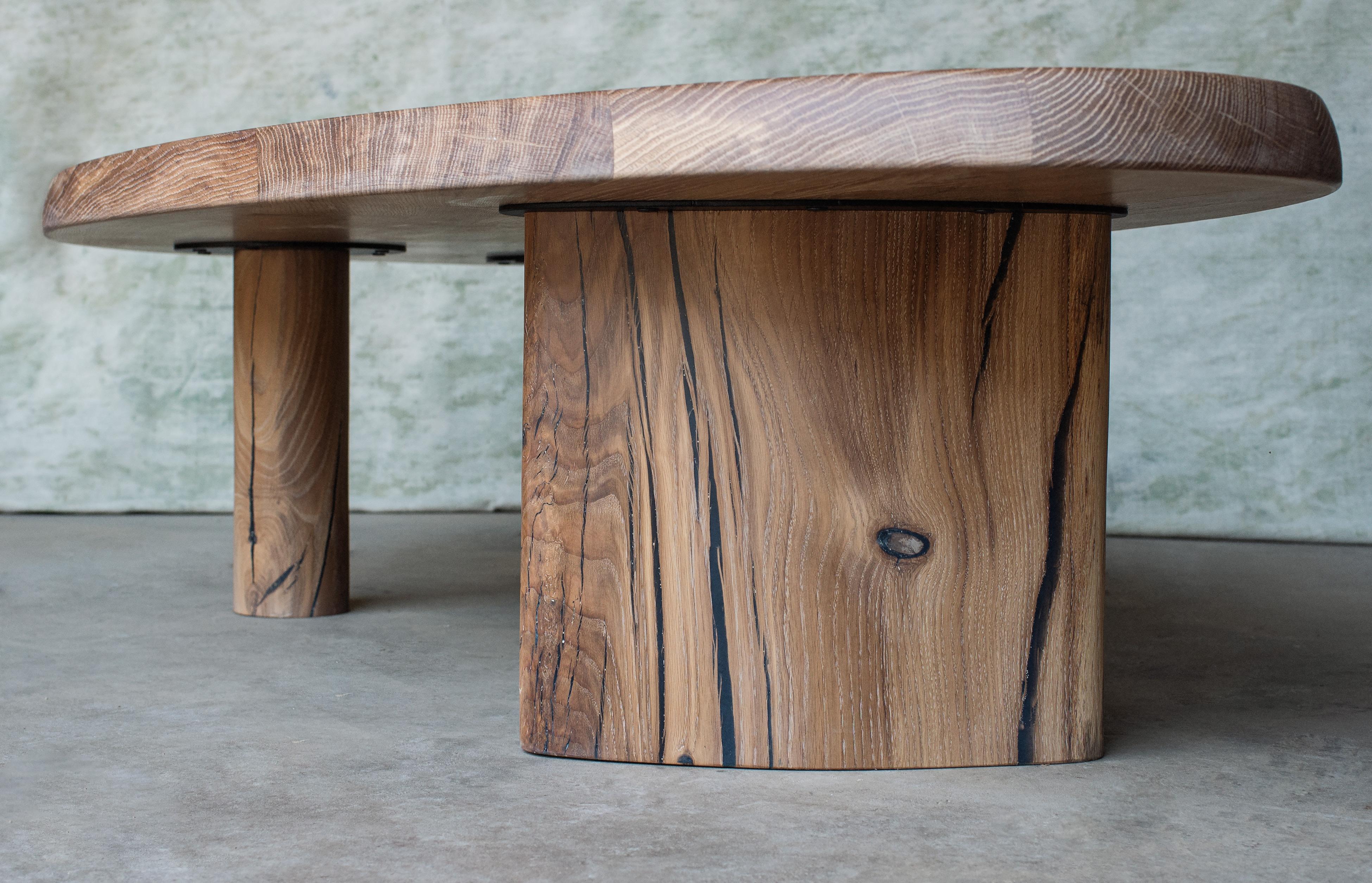 Charlotte Perriand Inspired Solid Oak En Forme Libre Coffee Table 1