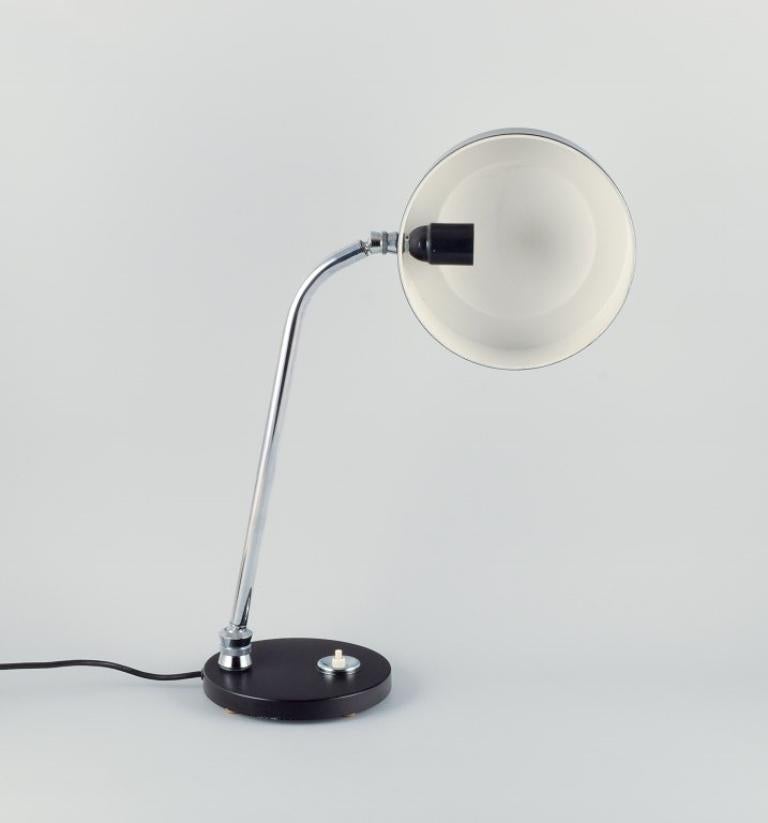 Mid-20th Century Charlotte Perriand, Jumo desk lamp in chrome and black lacquered metal For Sale