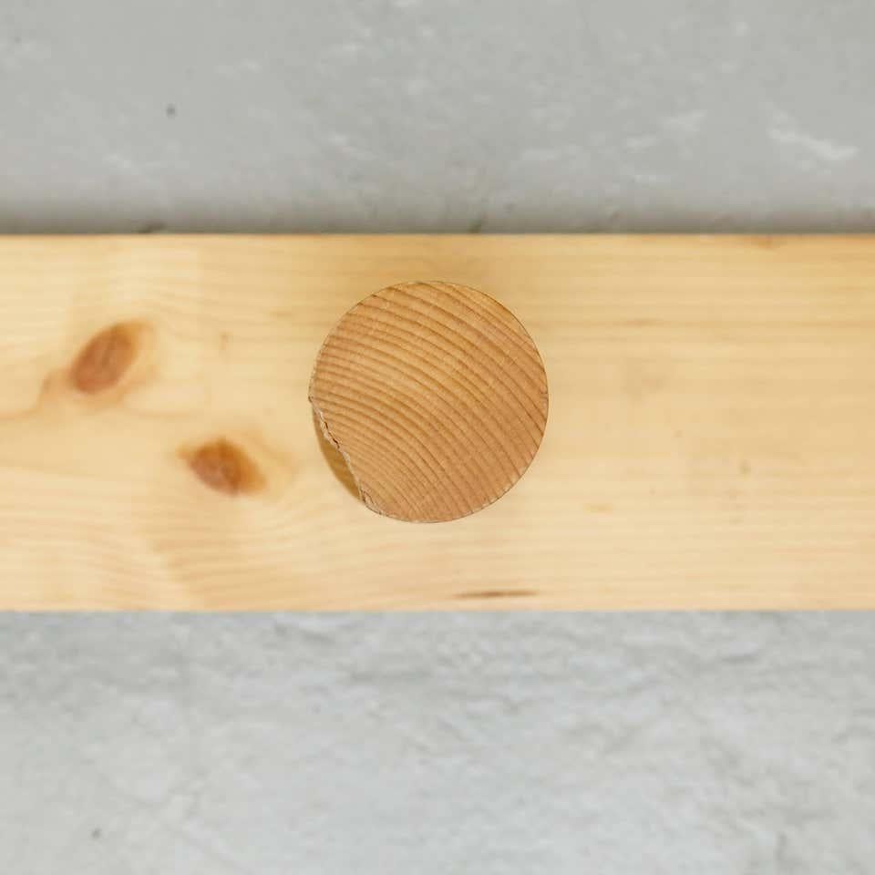 Mid-Century Modern Charlotte Perriand Large Coat Rack in Pine Wood for Les Arcs For Sale