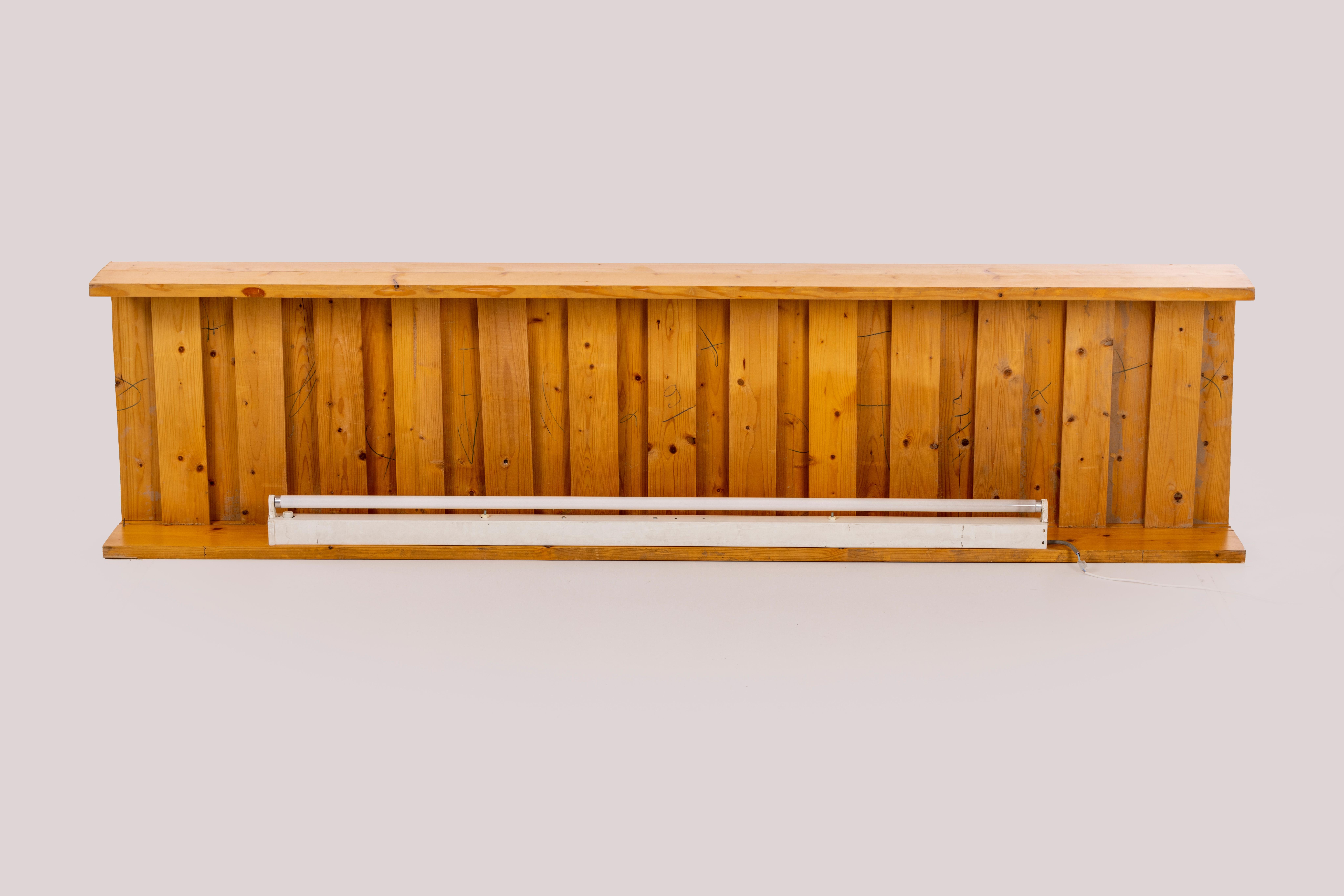 Mid-Century Modern Charlotte Perriand, Large Pine Wood Ceiling Lamp for Les Arcs, 1800 For Sale