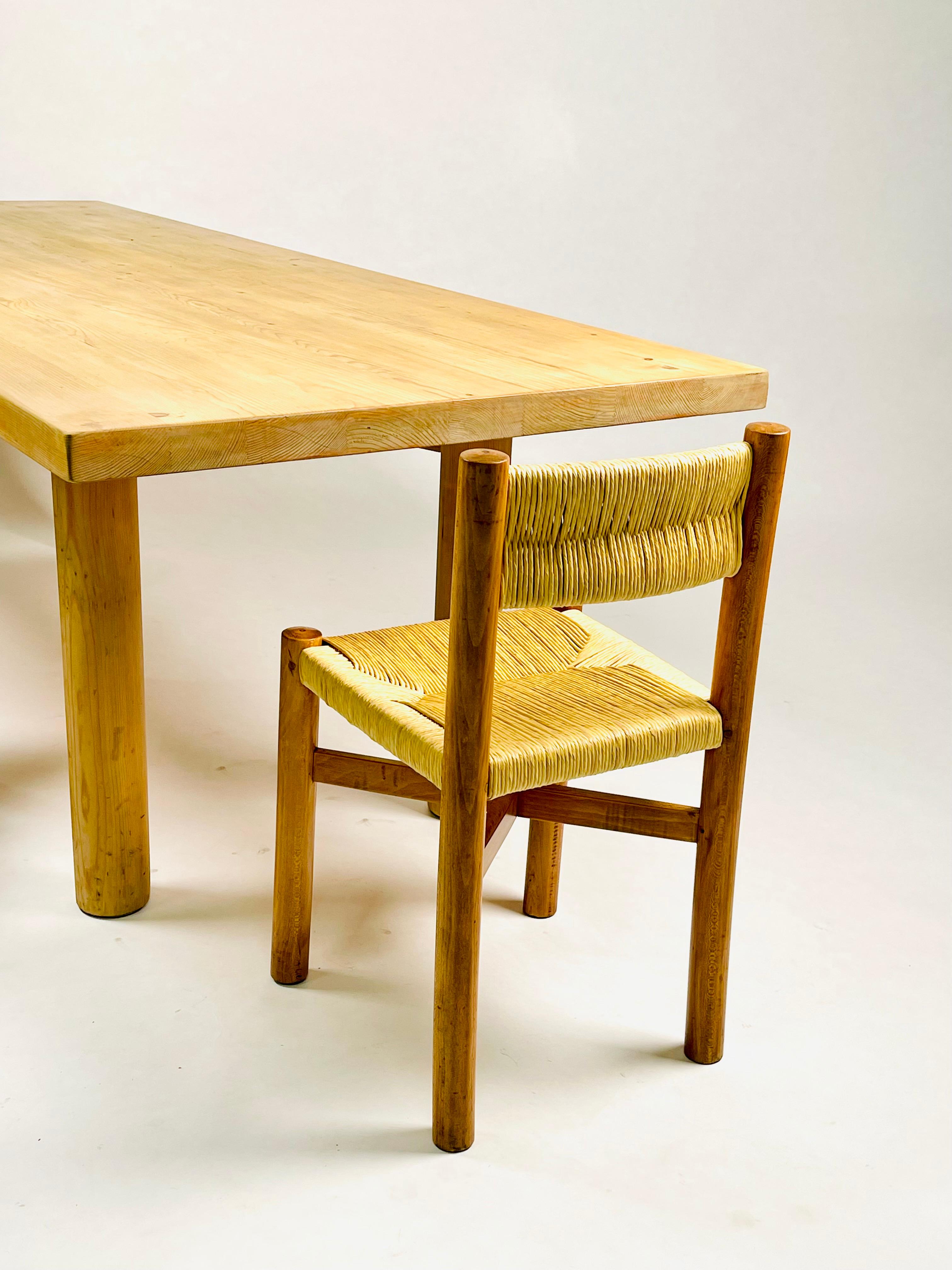 Charlotte Perriand, Large & Rare Pine Table from Méribel, France 1950. 10