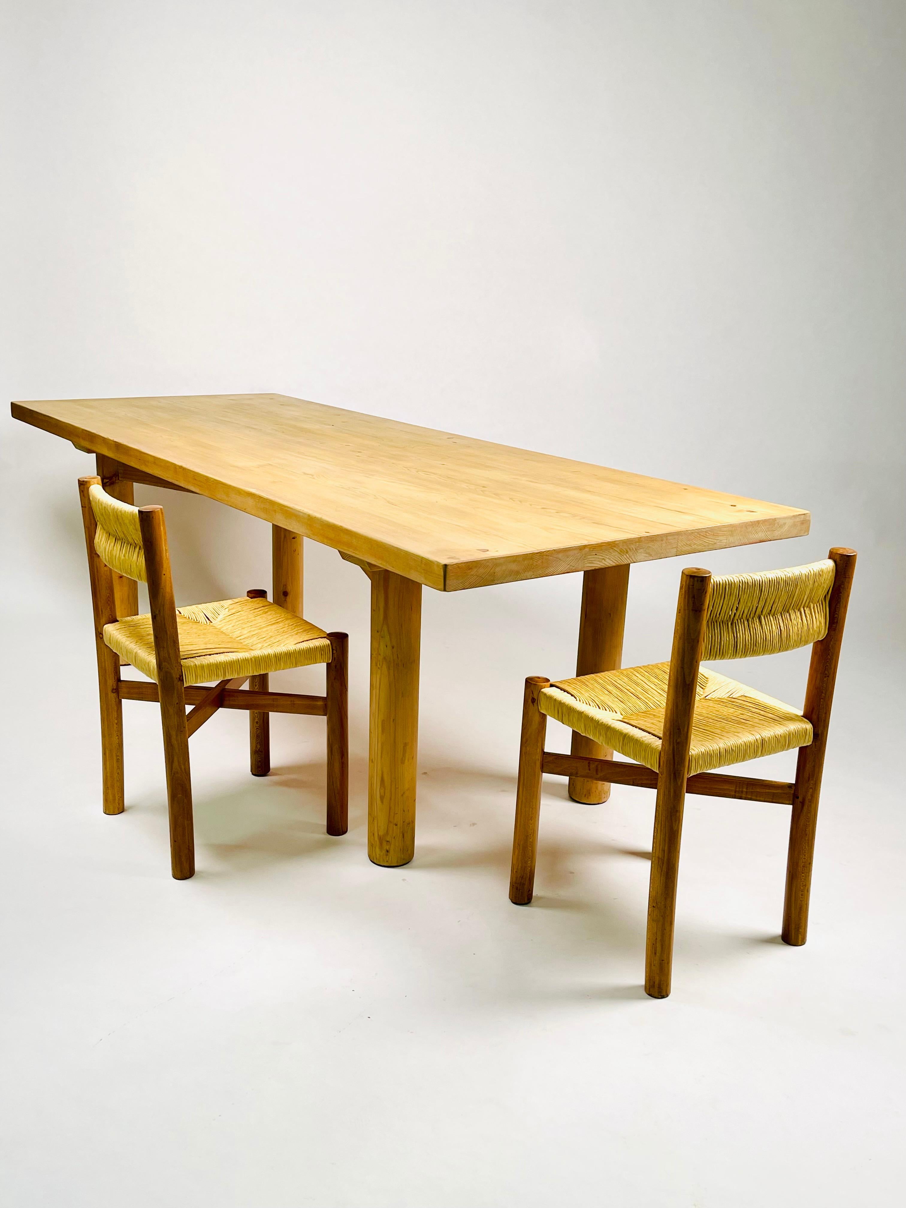 Charlotte Perriand, Large & Rare Pine Table from Méribel, France 1950. 11