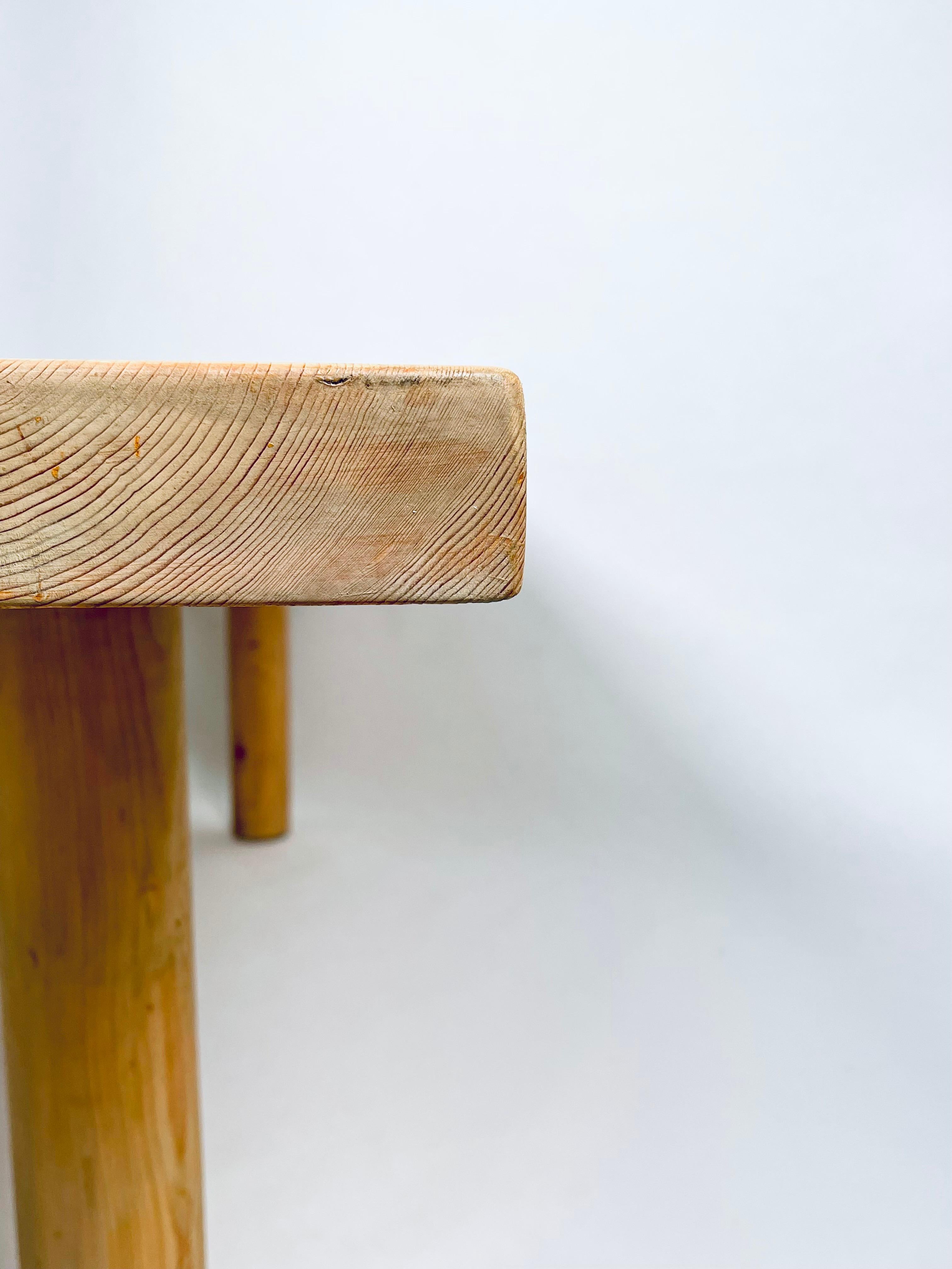 Stained Charlotte Perriand, Large & Rare Pine Table from Méribel, France 1950.