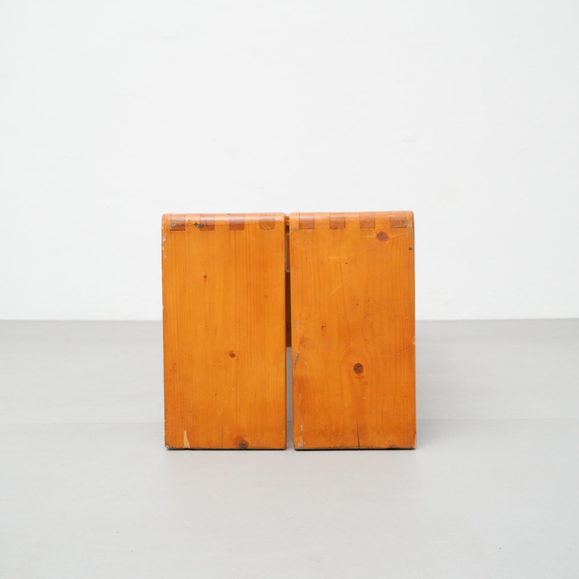 Charlotte Perriand, Large Wood Bench for Les Arcs, circa 1960 6