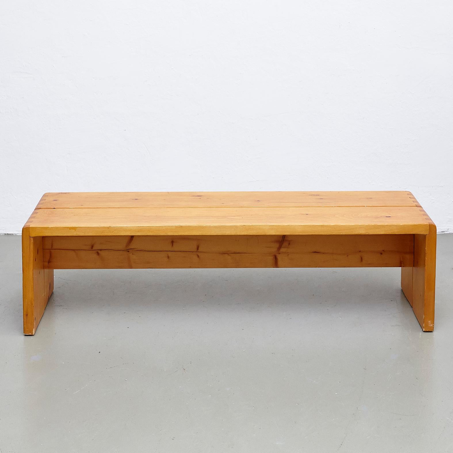 Mid-Century Modern Charlotte Perriand, Mid Century Modern Large Wood Bench for Les Arcs, circa 1960