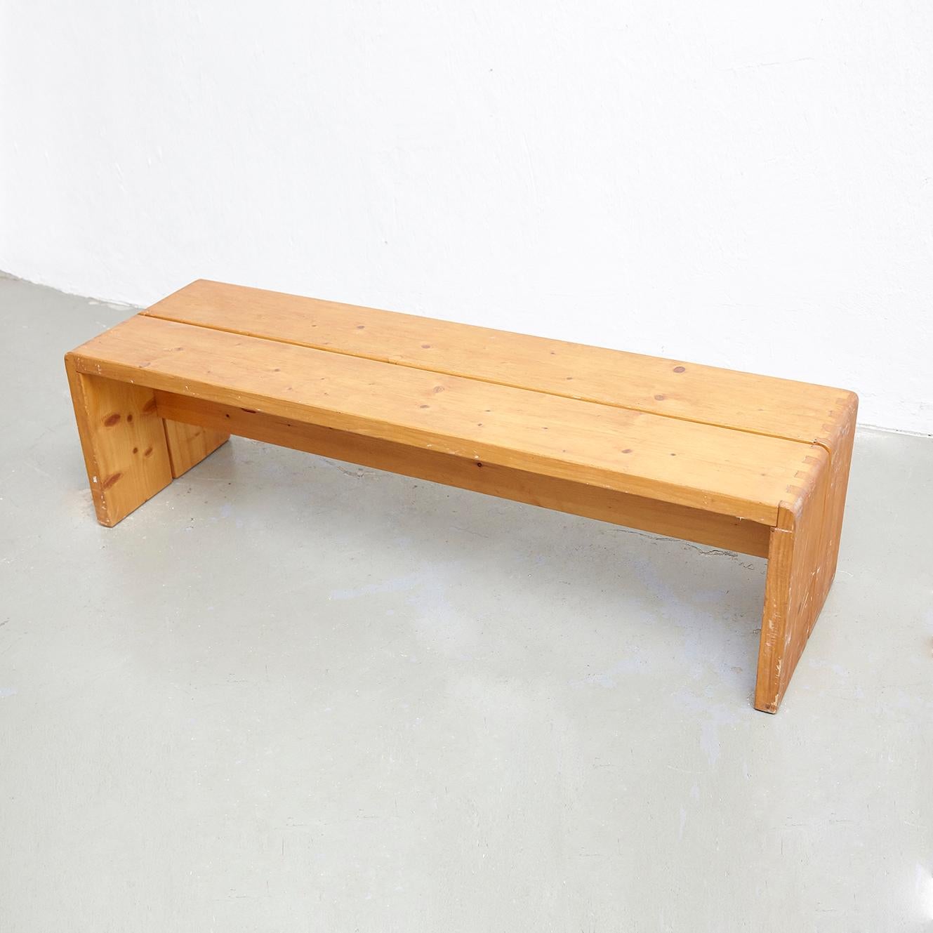 Mid-Century Modern Charlotte Perriand, Large Wood Bench for Les Arcs, circa 1960