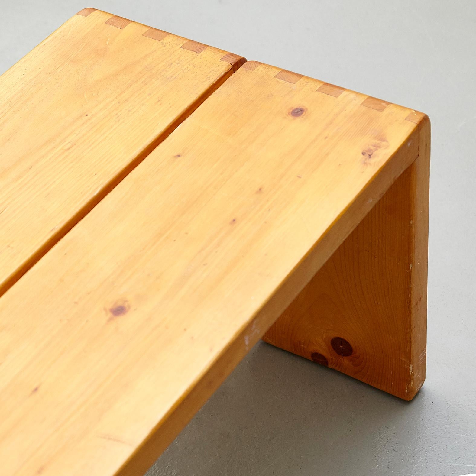 Charlotte Perriand, Mid Century Modern Large Wood Bench for Les Arcs, circa 1960 2