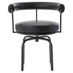 Charlotte Perriand LC7 Black Leather Chair by Cassina