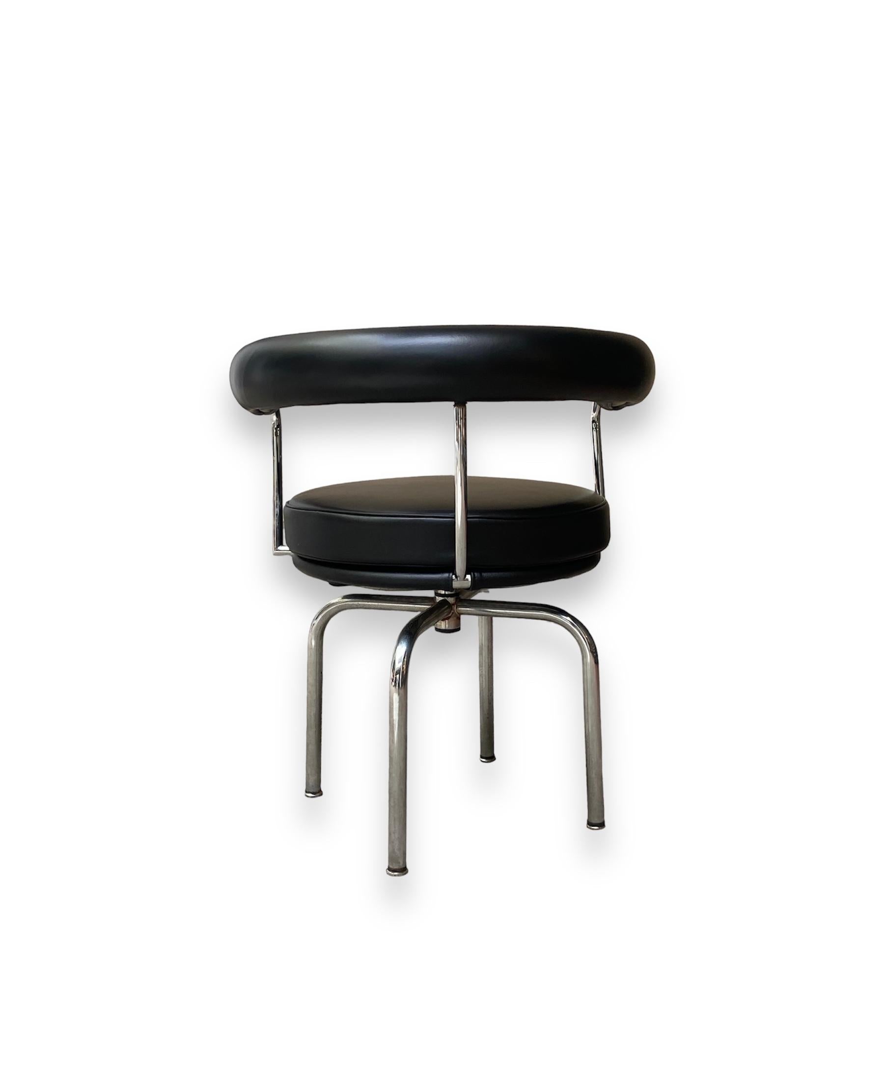 Charlotte Perriand Black Swivel Chair Cassina Edition  6