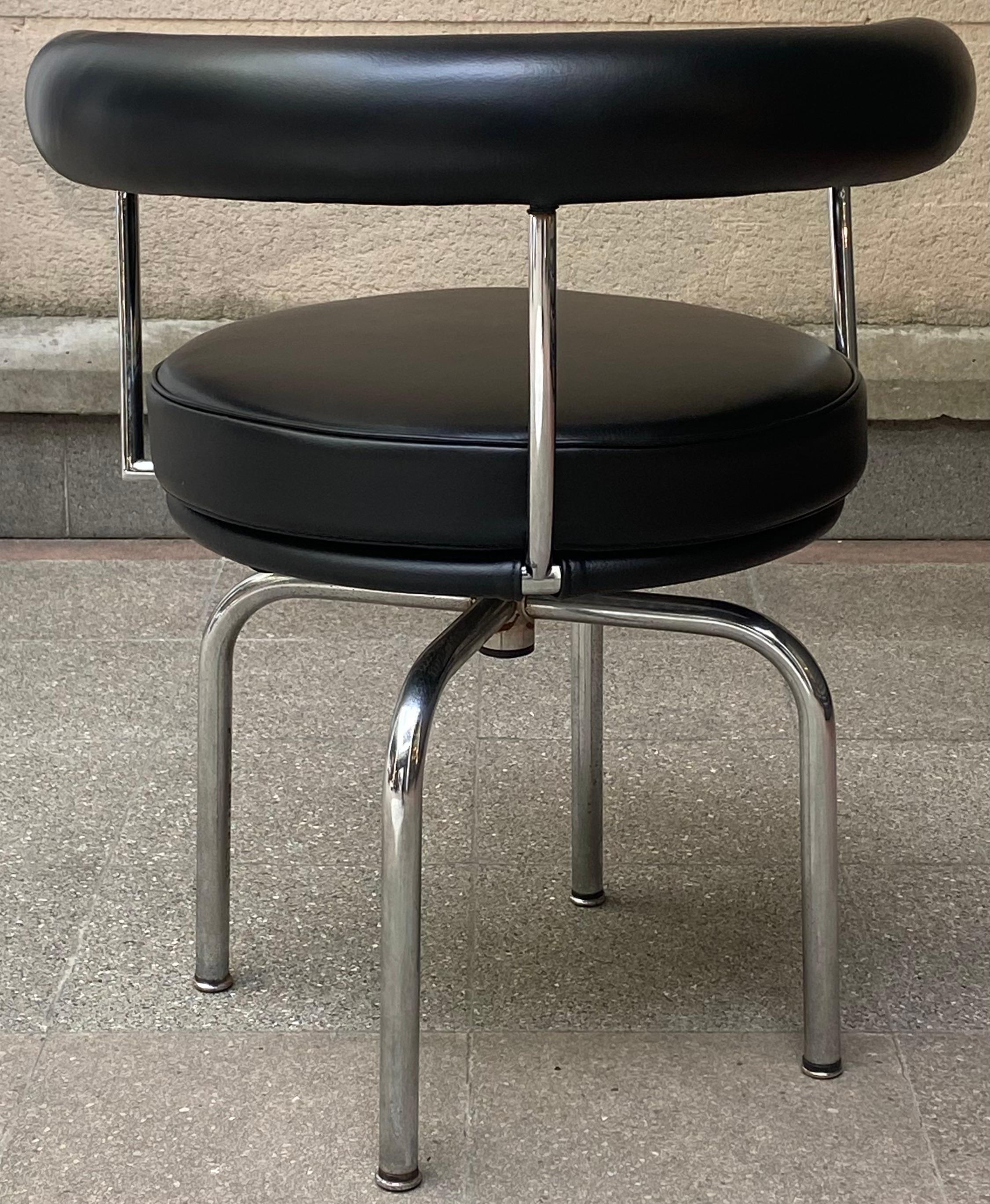 Charlotte Perriand Black Swivel Chair Cassina Edition  4