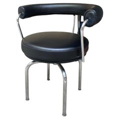 Charlotte Perriand Black Swivel Chair Cassina Edition 