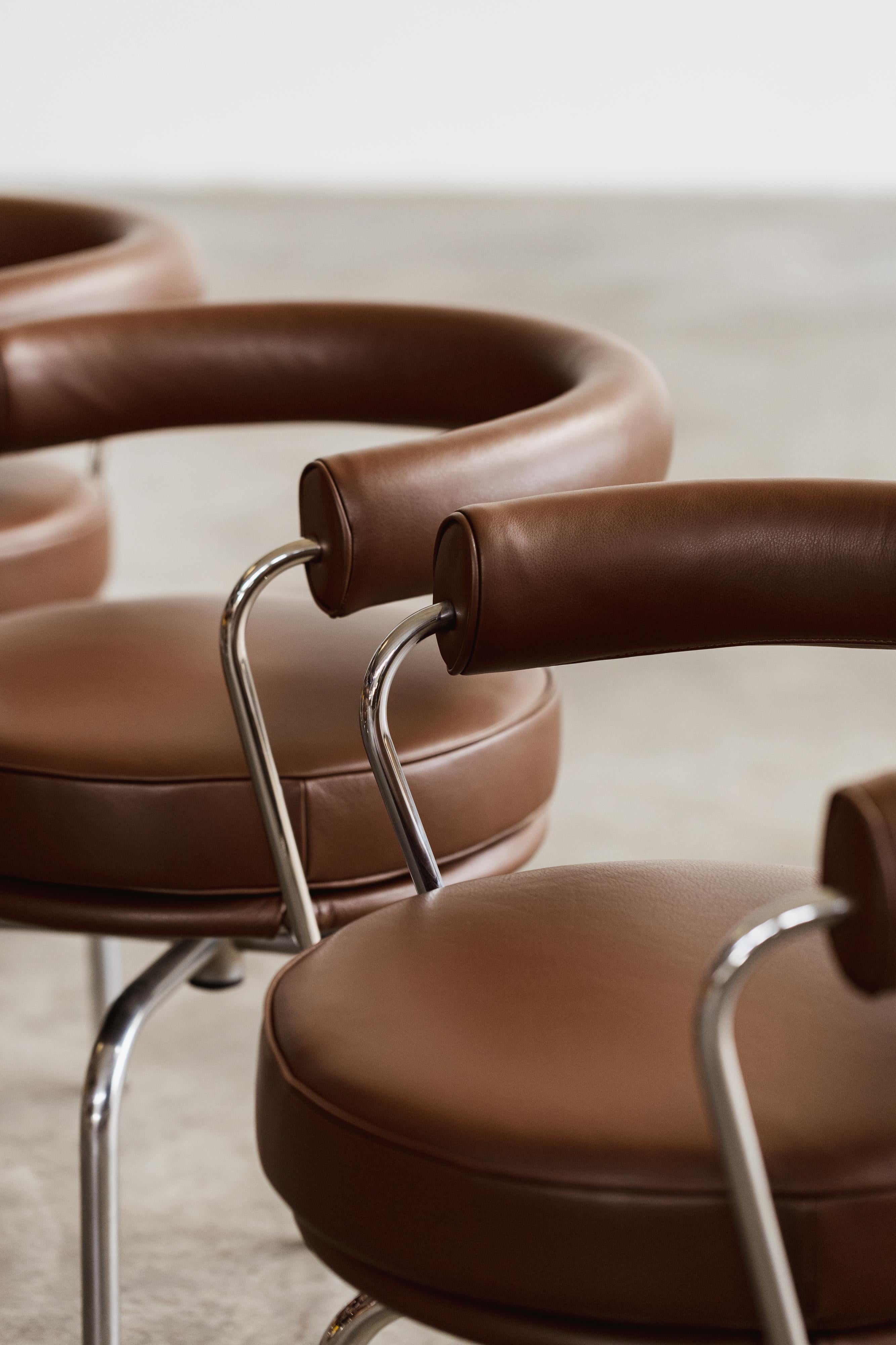 Late 20th Century Charlotte Perriand “LC7” Dining Chairs for Cassina, 1927, Set of 12 For Sale