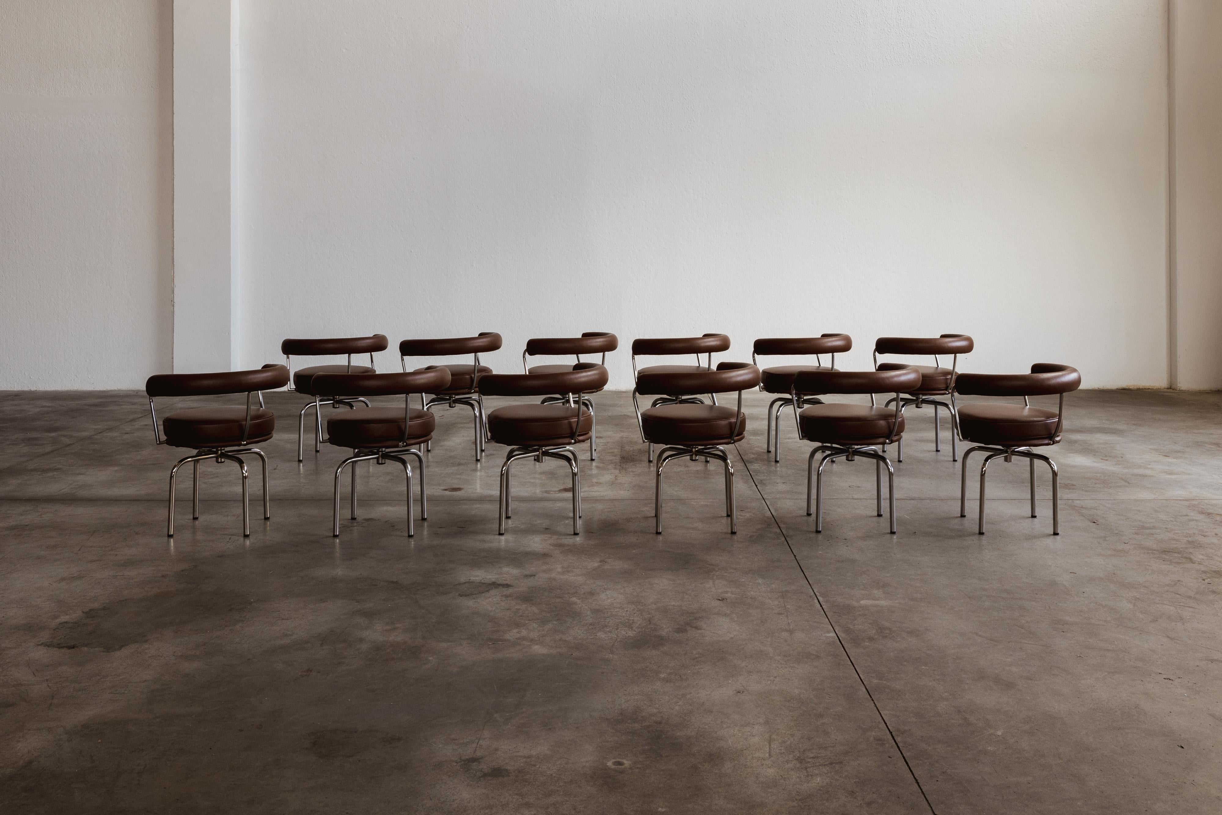 Charlotte Perriand “LC7” Dining Chairs for Cassina, 1927, Set of 12 For Sale 2