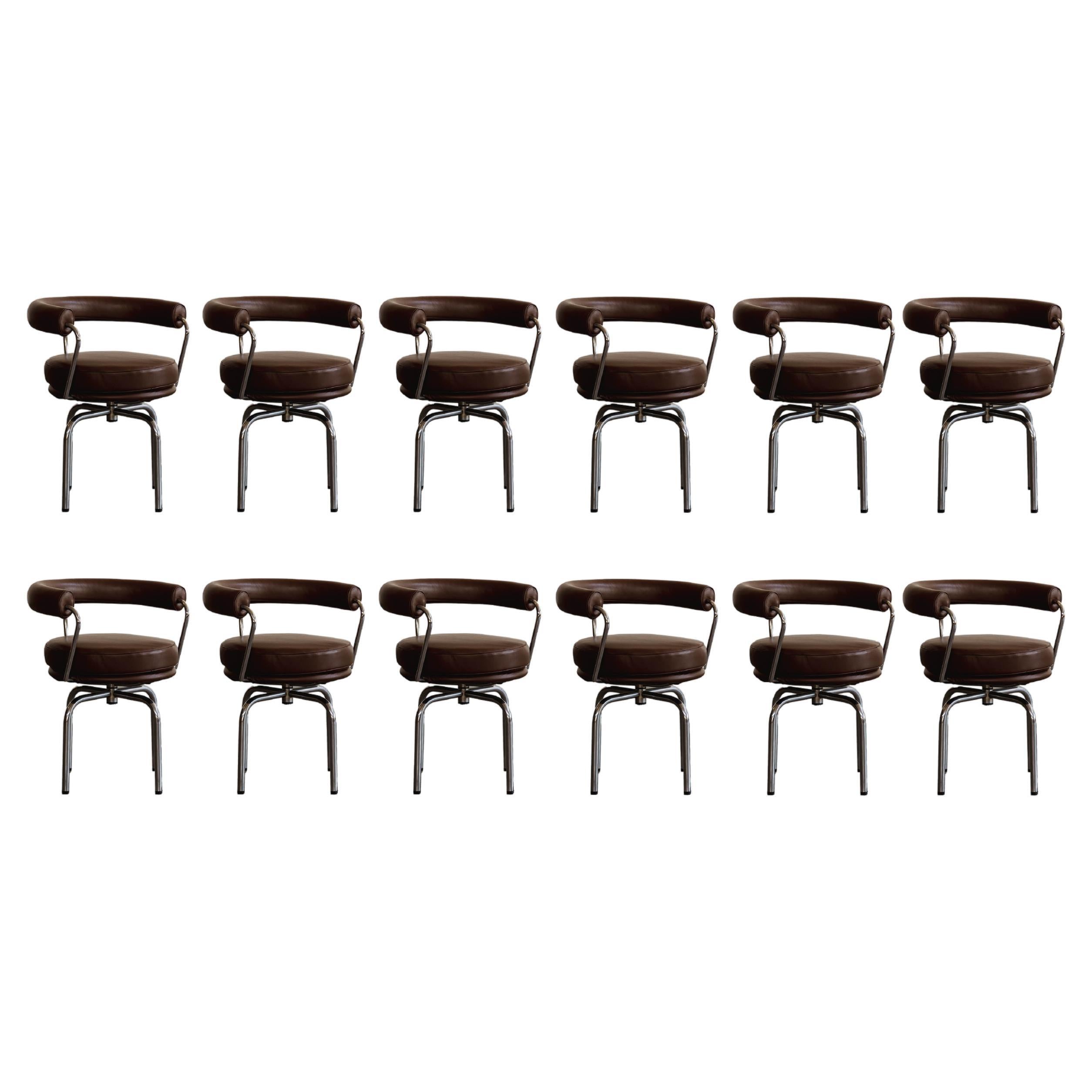 Charlotte Perriand “LC7” Dining Chairs for Cassina, 1927, Set of 12 For Sale