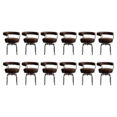 Charlotte Perriand LC7 Esszimmerstühle für Cassina, 1927, 12 Exemplare