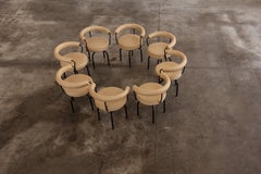 Charlotte Perriand “LC7” Chairs for Cassina, 1927, Sand Beige Leather, Set of 8
