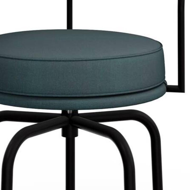 Steel Charlotte Perriand LC7 Outdoors Textured Black Chair by Cassina For Sale