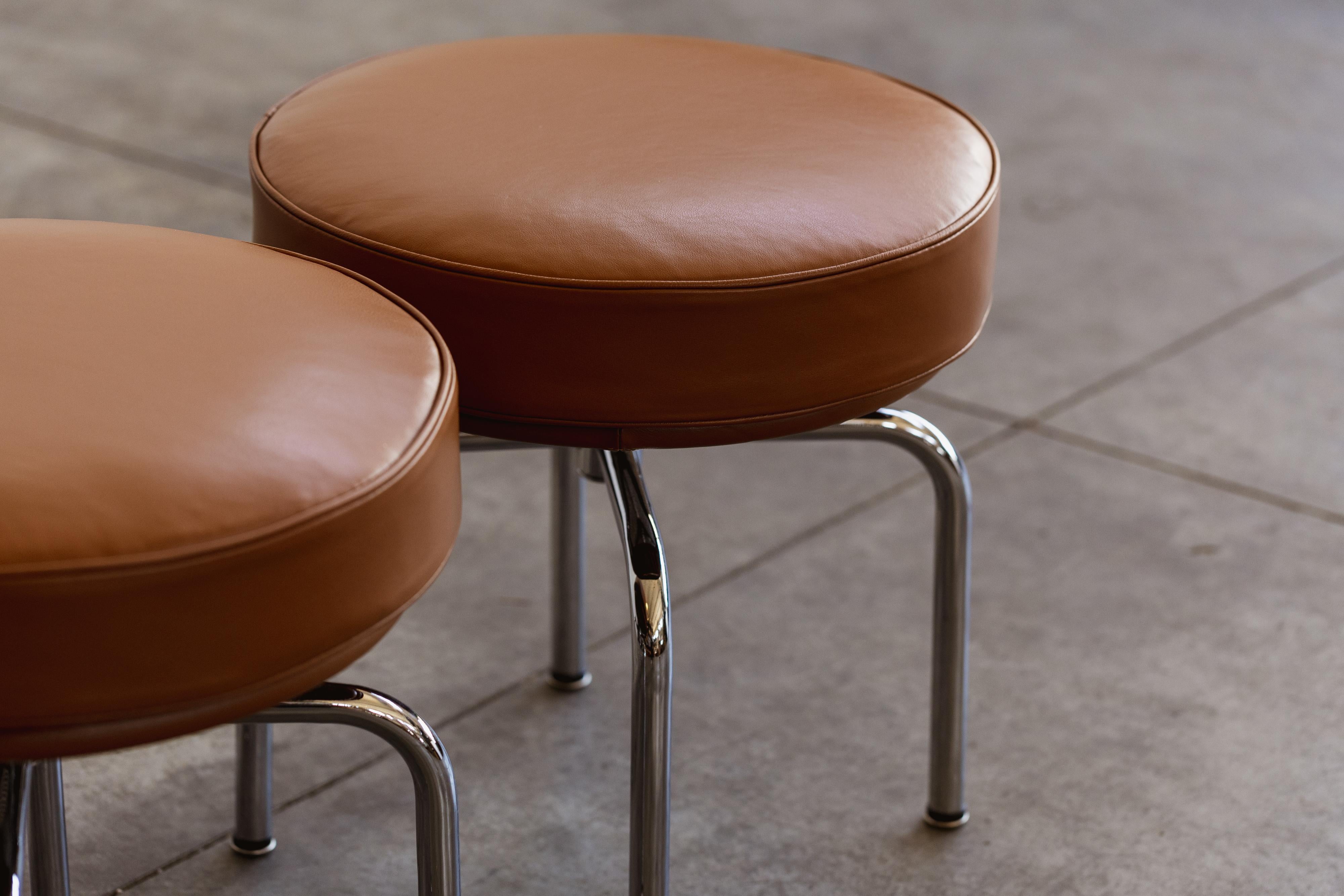 Steel Charlotte Perriand “LC8” Stools for Cassina, 1929, Set of 3