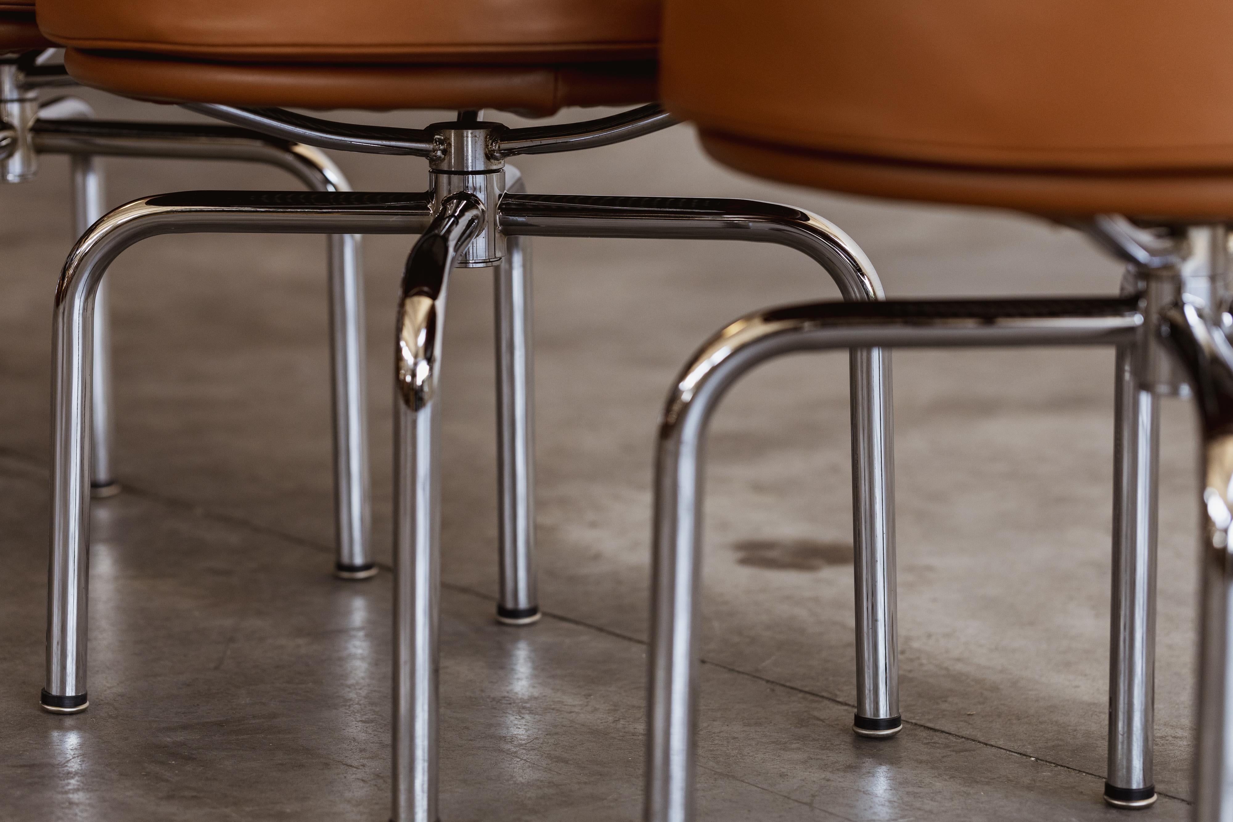 Charlotte Perriand “LC8” Stools for Cassina, 1929, Set of 6 5