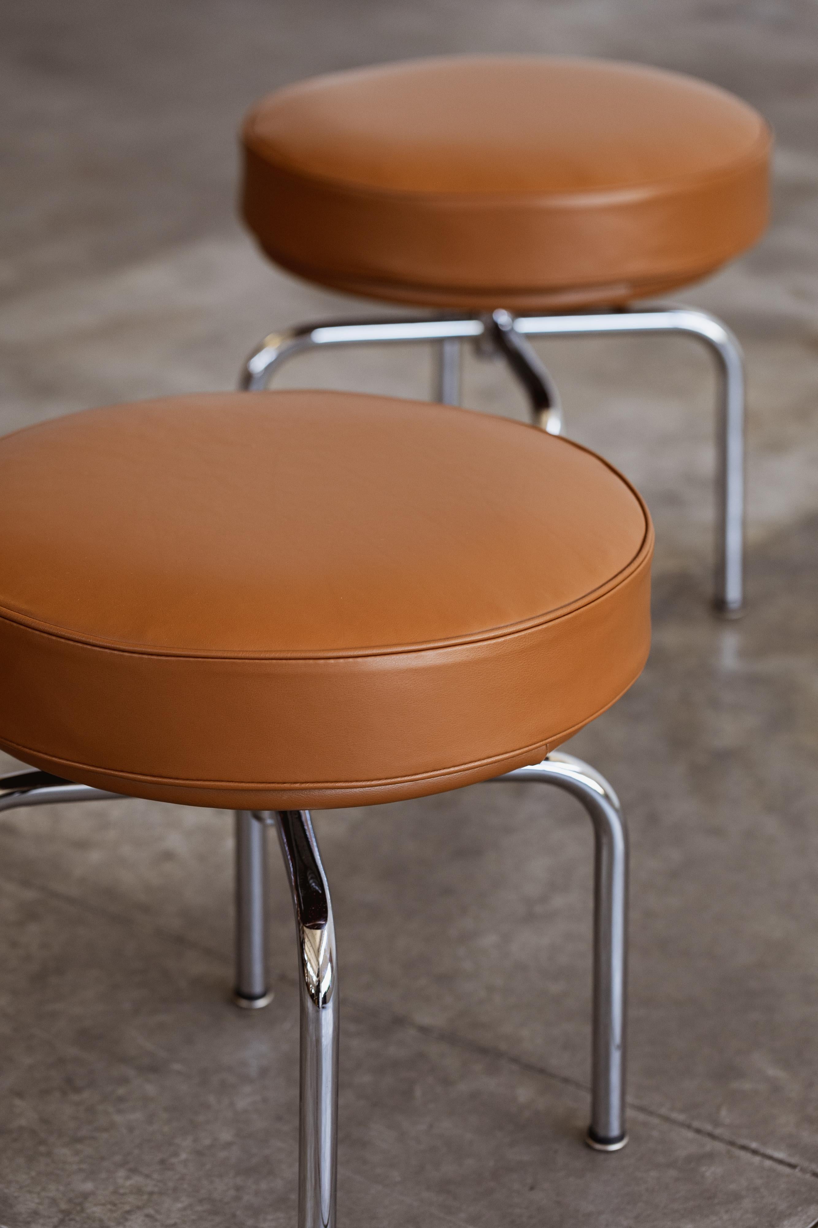 Italian Charlotte Perriand “LC8” Stools for Cassina, 1929, Set of 6