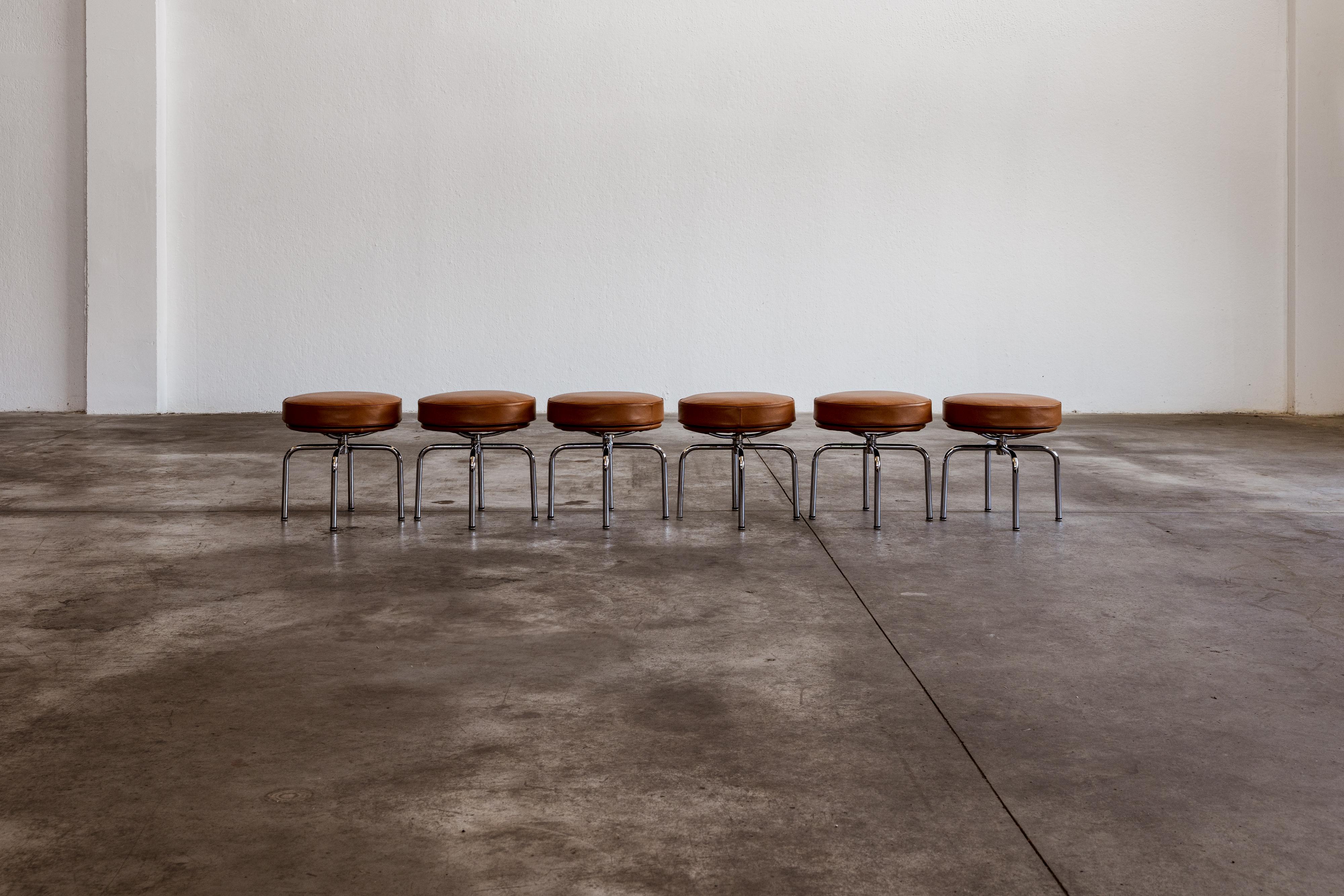 Charlotte Perriand “LC8” Stools for Cassina, 1929, Set of 6 2