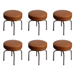 Charlotte Perriand “LC8” Stools for Cassina, 1929, Set of 6