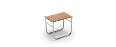 Charlotte Perriand LC9 Stool, Rattan and Metal by Cassina