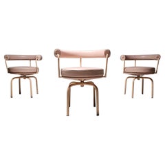 Charlotte Perriand, Le Corbusier "LC7" Swivel Chairs for Cassina, 1927, Italy
