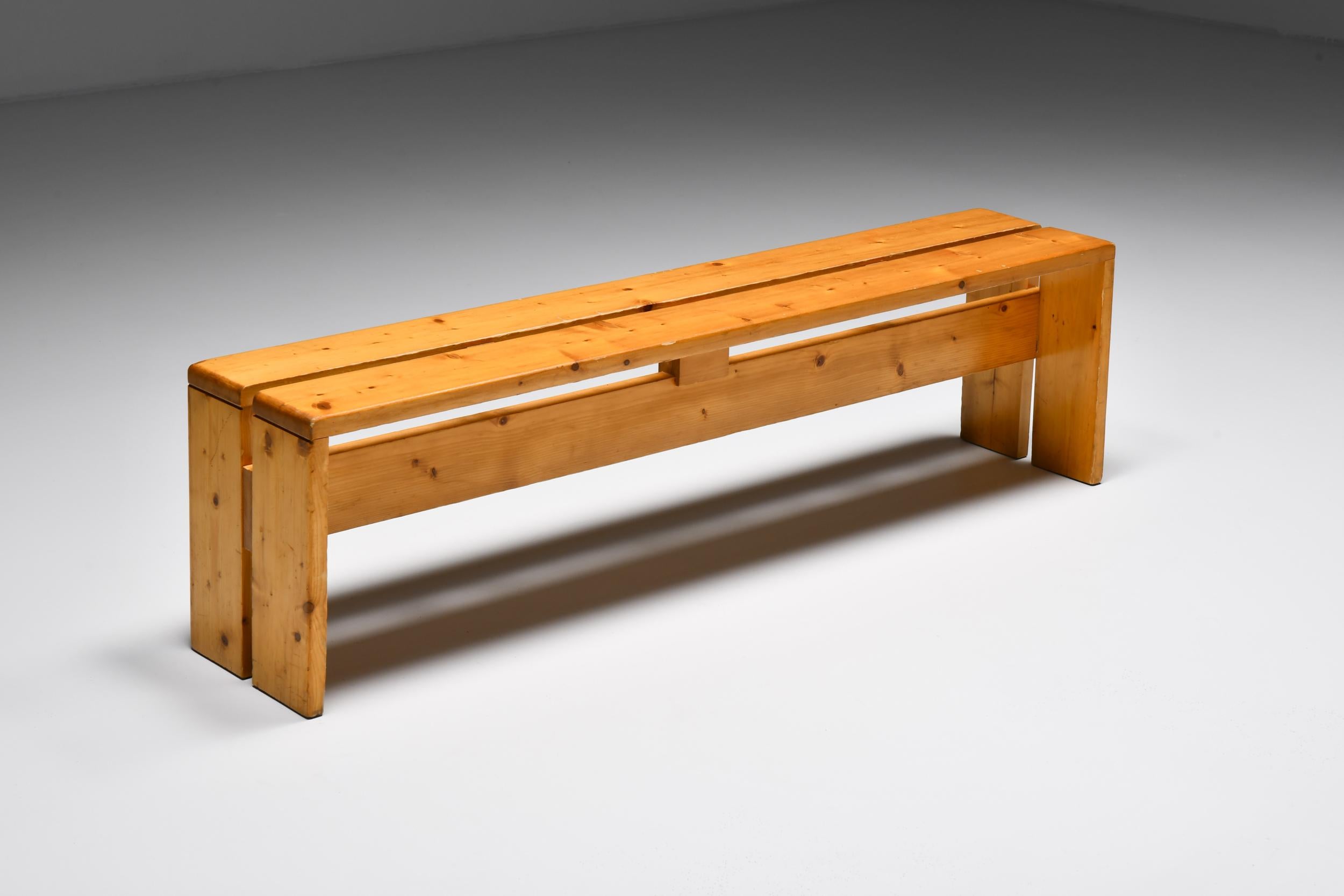 Pine Charlotte Perriand Les Arcs Bench