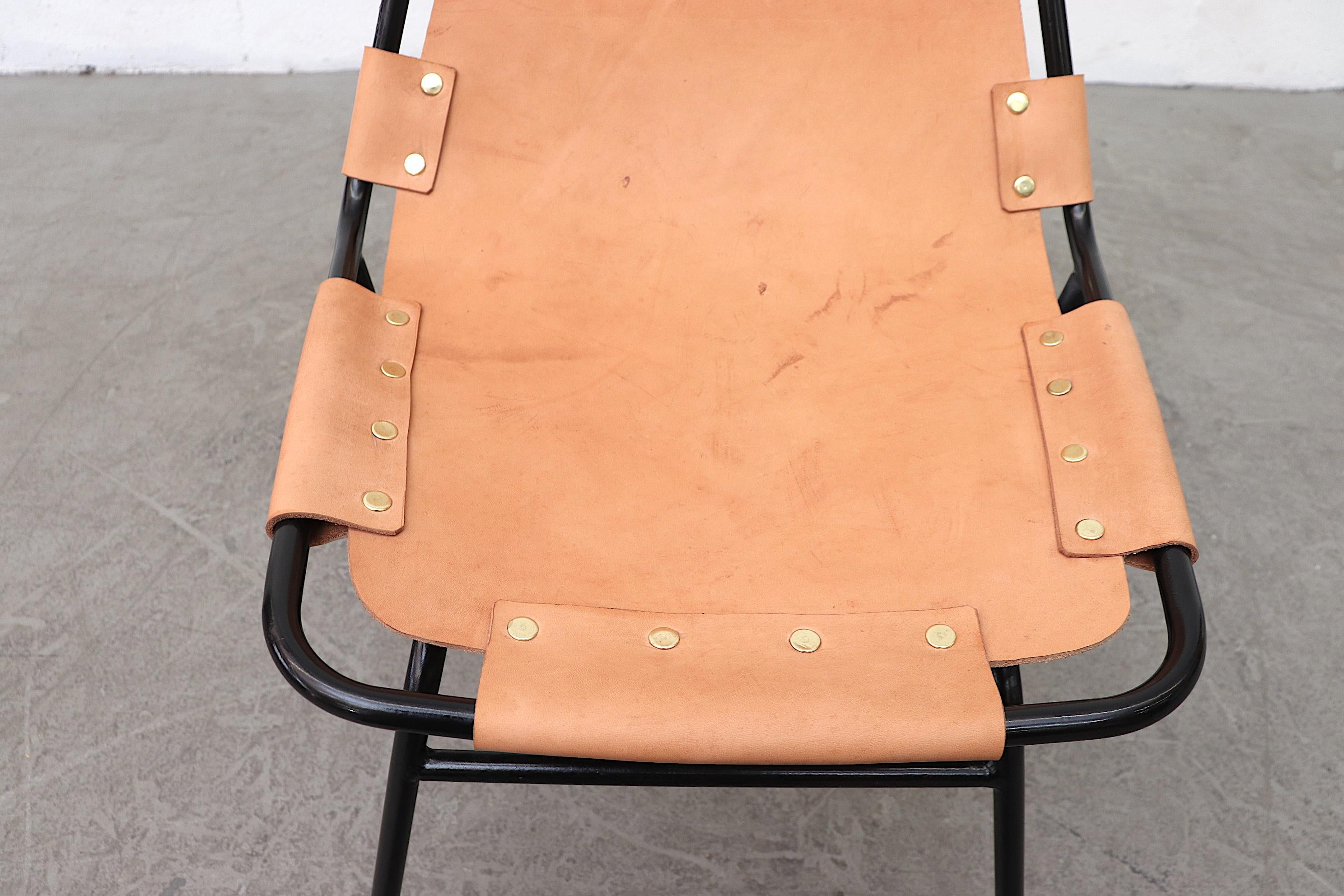 Charlotte Perriand-Les Arc Style Leather Chairs 4
