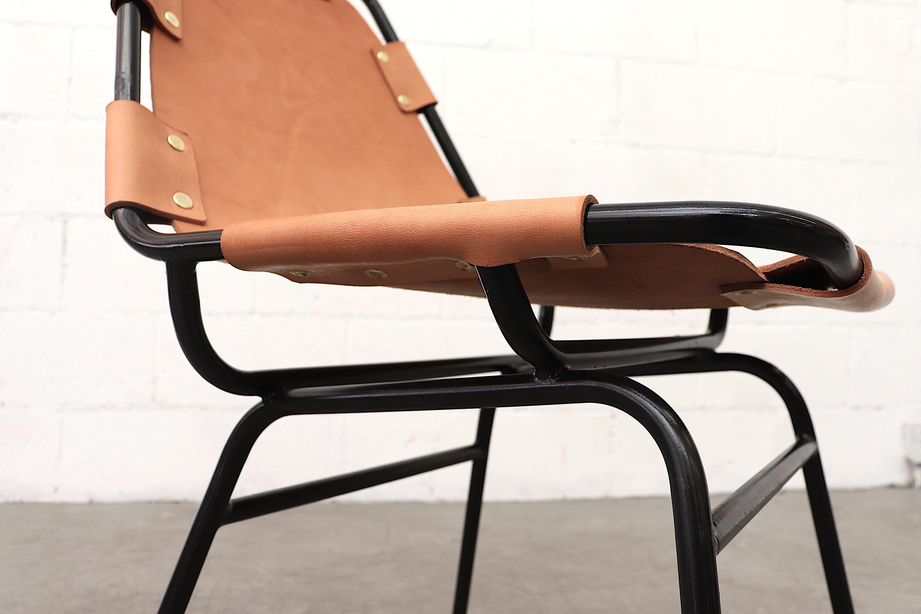 Charlotte Perriand-Les Arc Style Leather Chairs 7