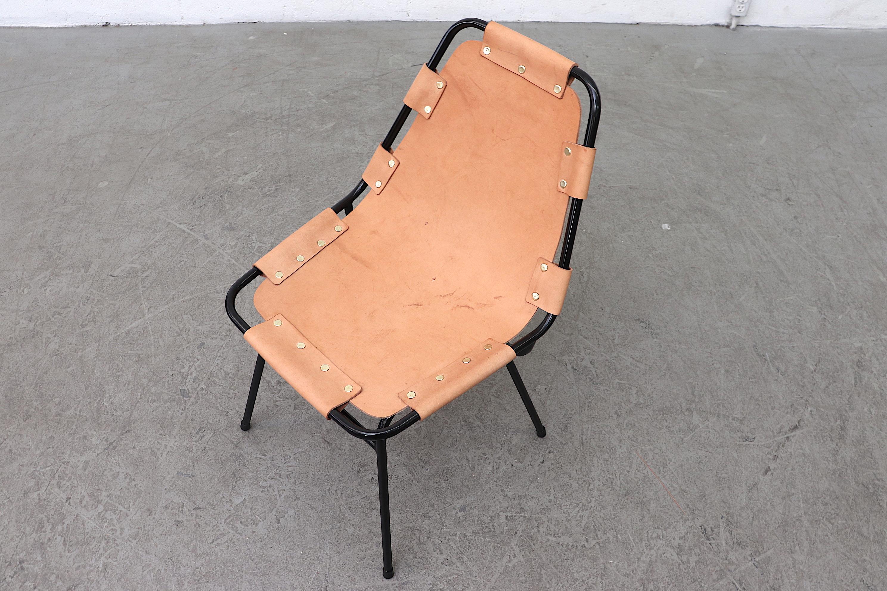 Charlotte Perriand-Les Arc Style Leather Chairs 1
