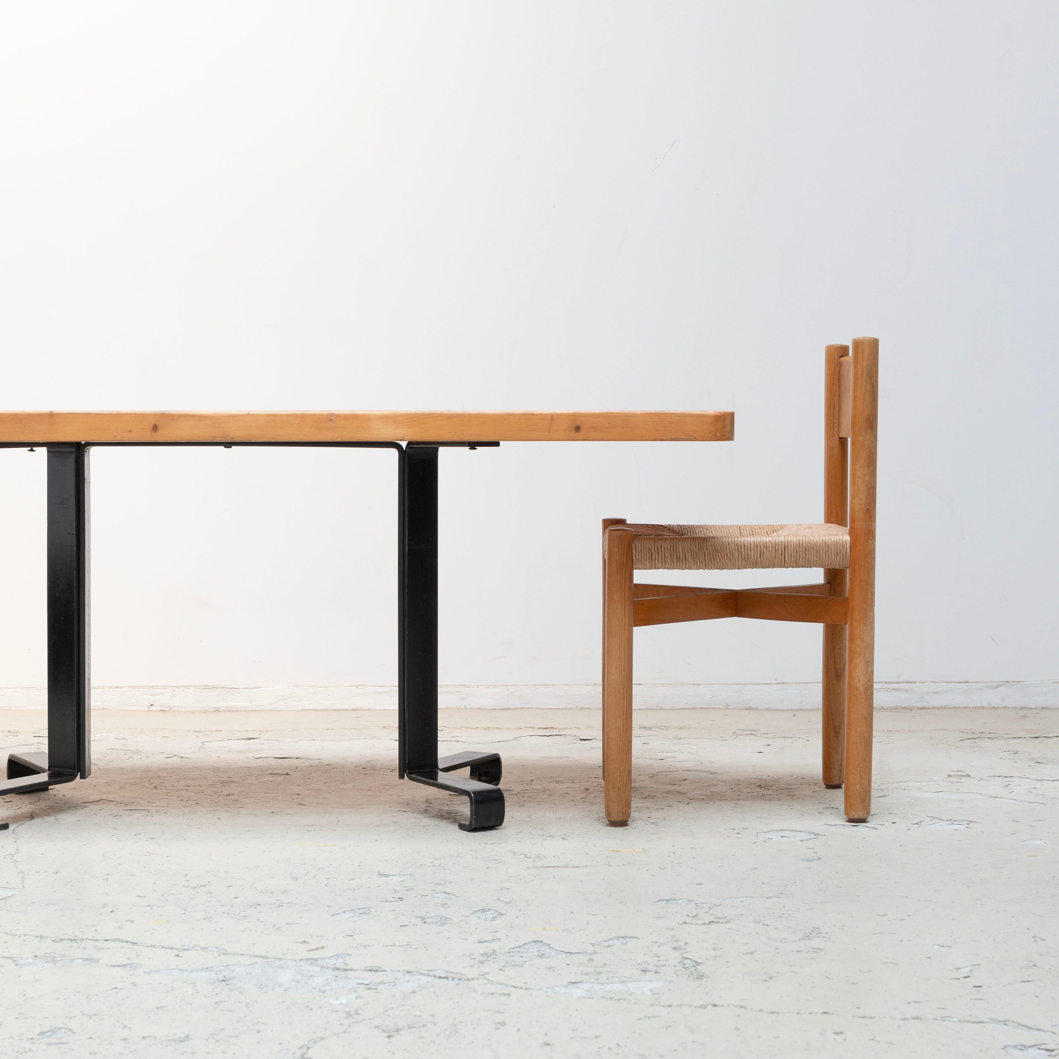 Steel Charlotte Perriand – Les arcs 1800 Dining Table, 1970s For Sale
