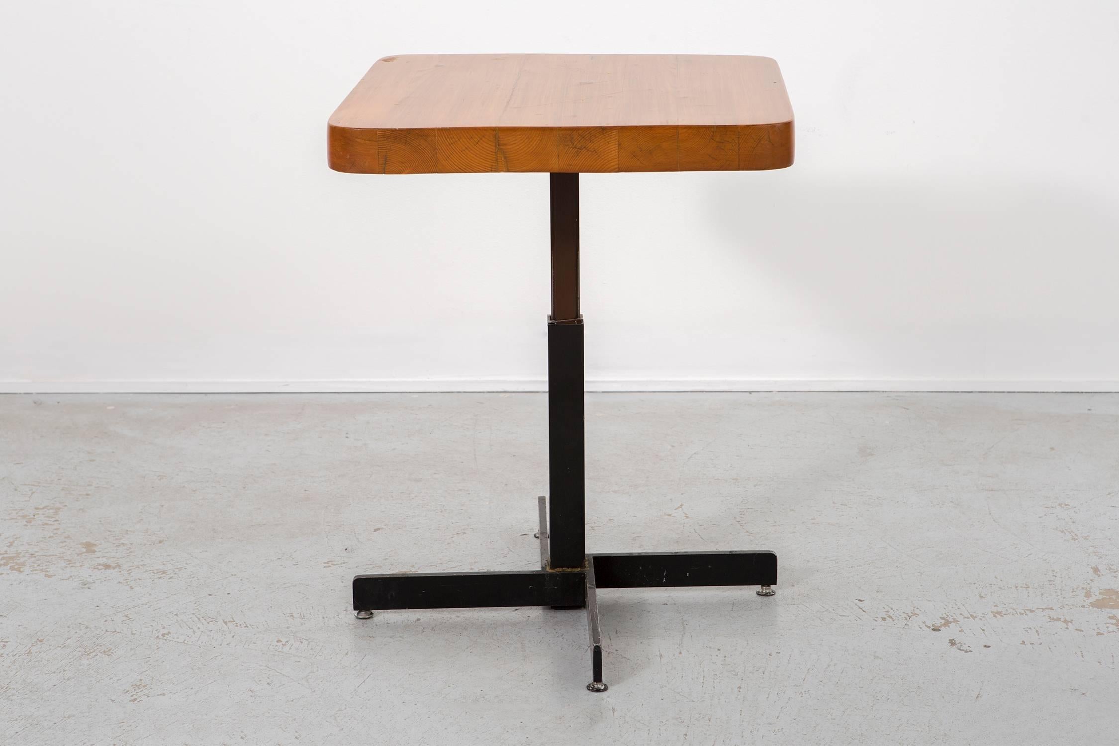 Mid-Century Modern Charlotte Perriand Les Arcs Adjustable Square Table For Sale