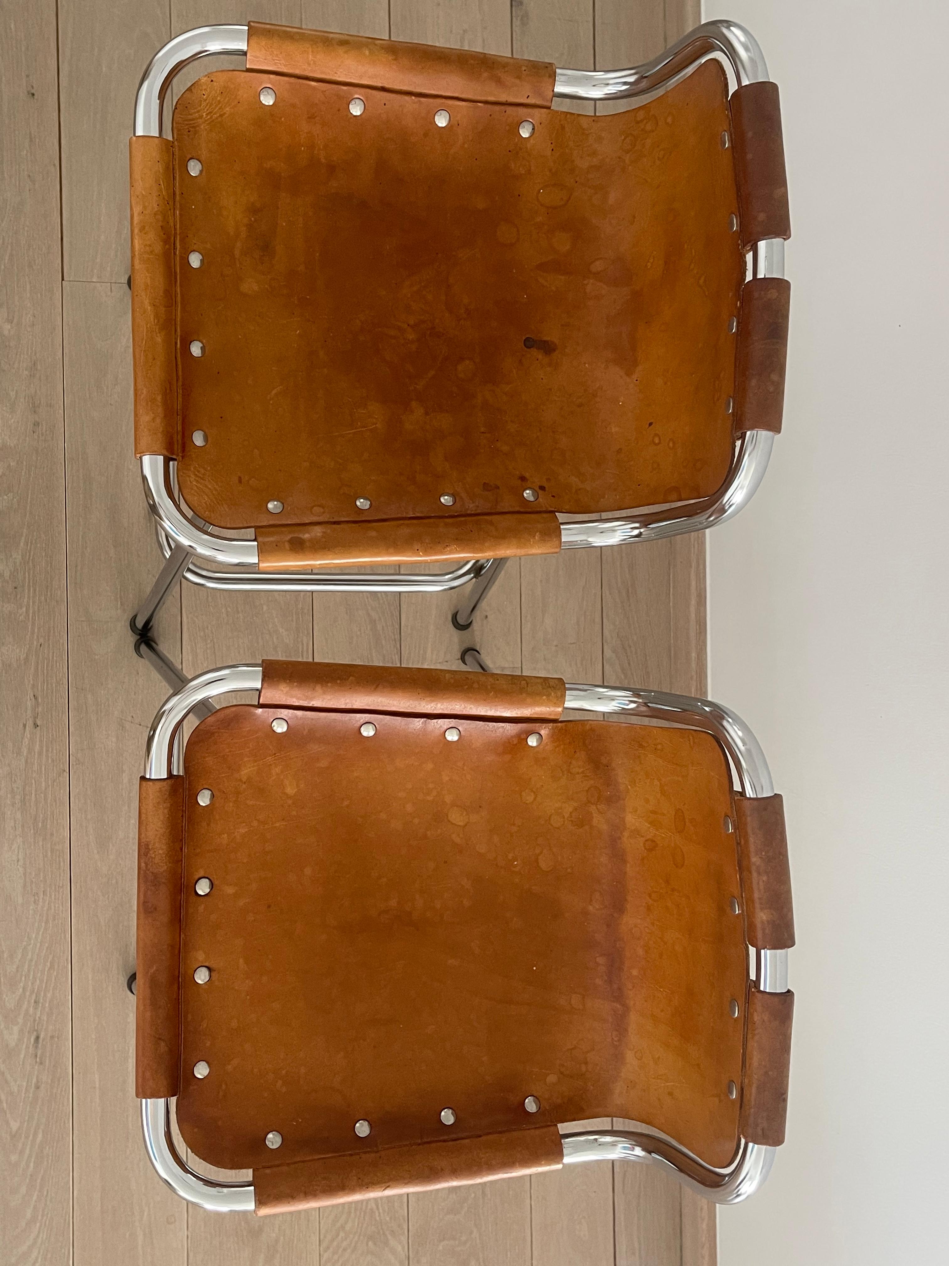 French Charlotte Perriand Selected Les Arcs Bar Stools - 1960's - set of 2