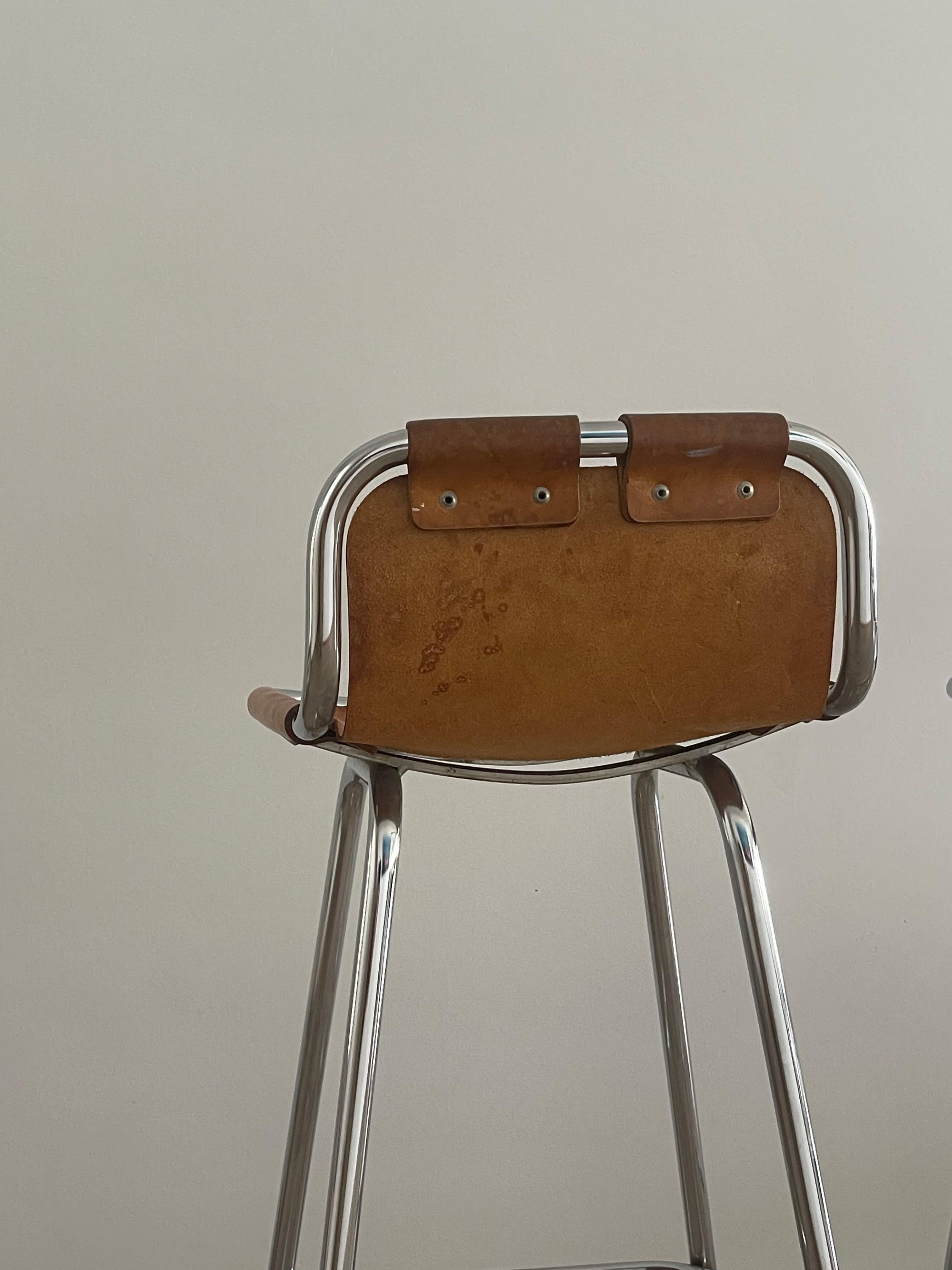Charlotte Perriand Selected Les Arcs Bar Stools - 1960's - set of 2 In Good Condition In Knokke-Heist, BE