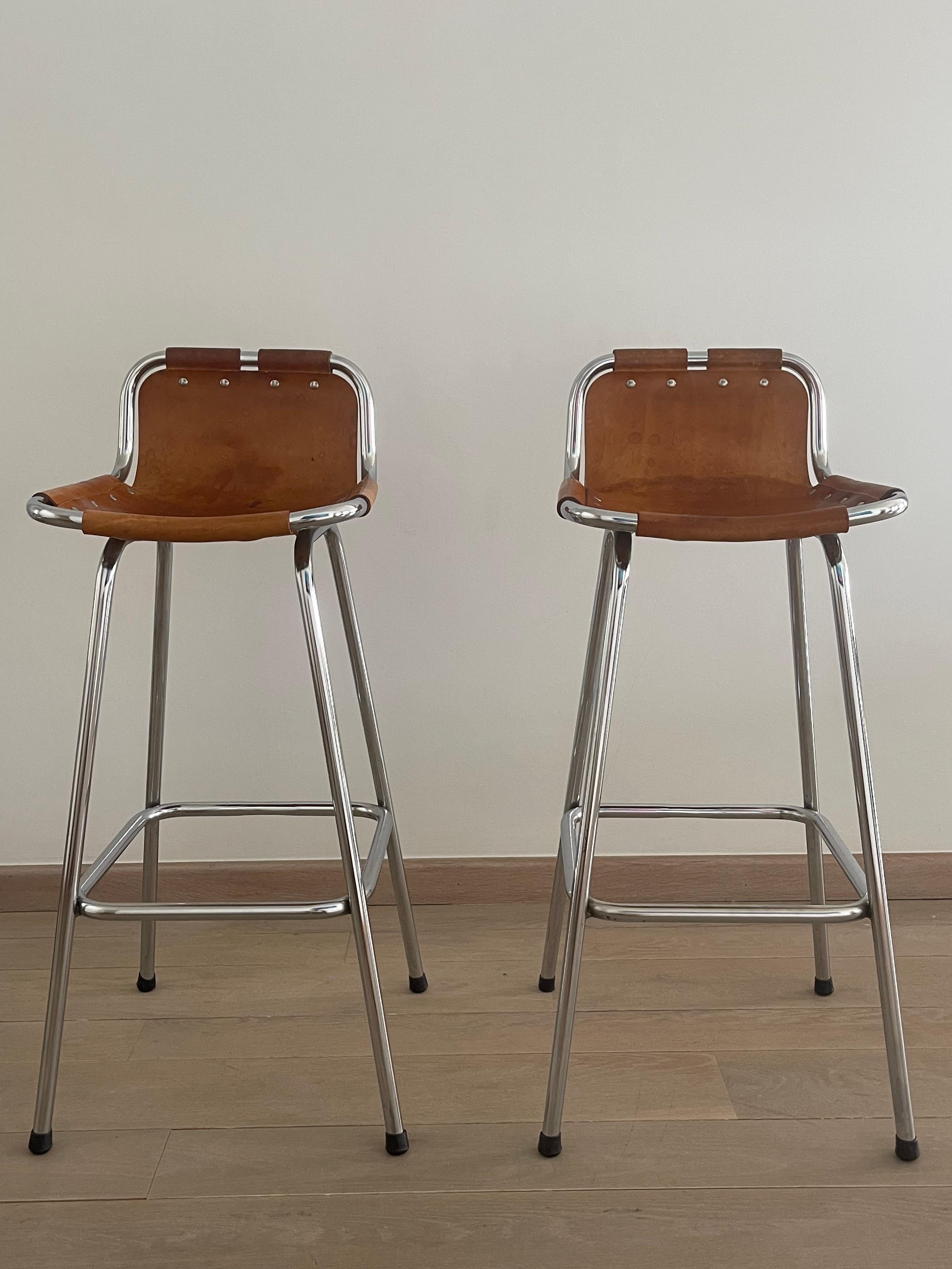 Mid-20th Century Charlotte Perriand Selected Les Arcs Bar Stools - 1960's - set of 2