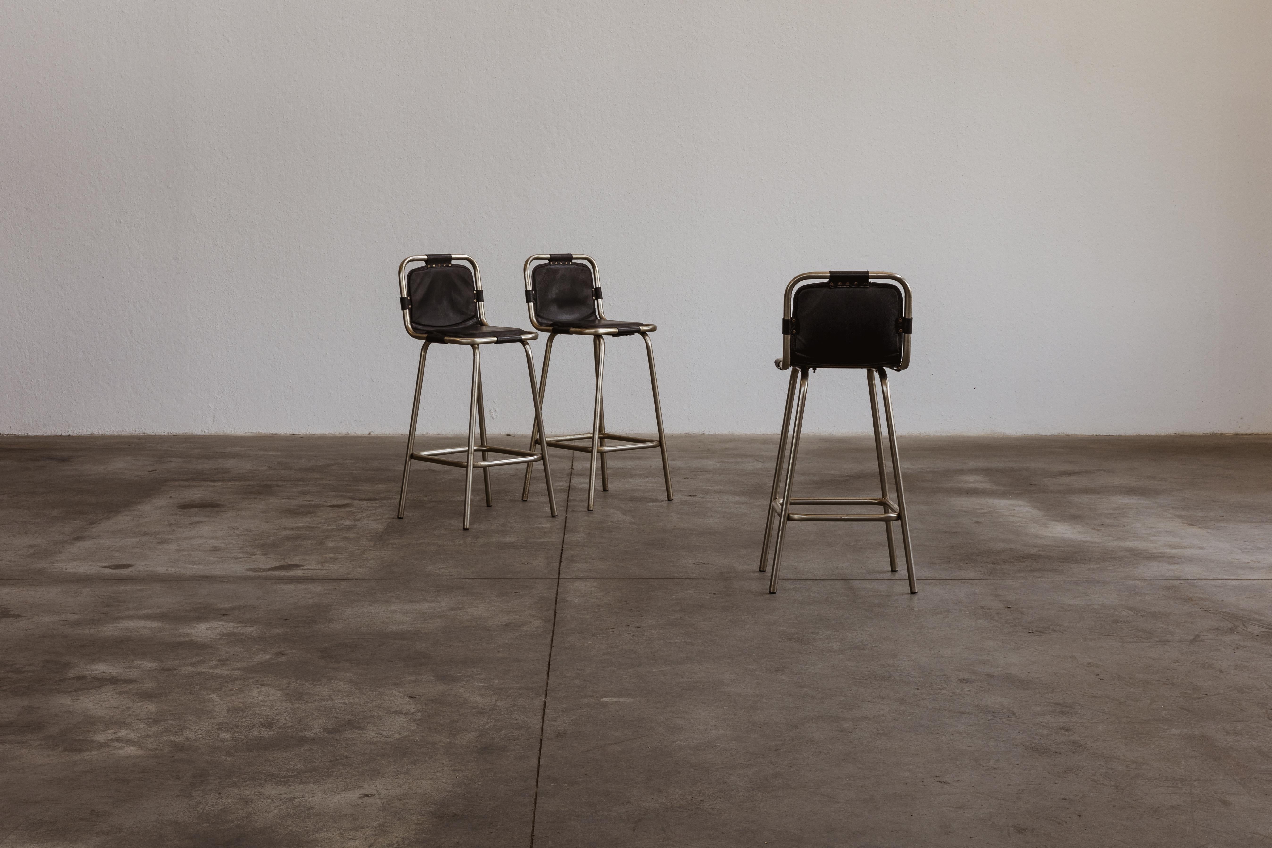 Charlotte Perriand “Les Arcs” Bar Stools for Cassina, 1960s, Set of 3 For Sale 3