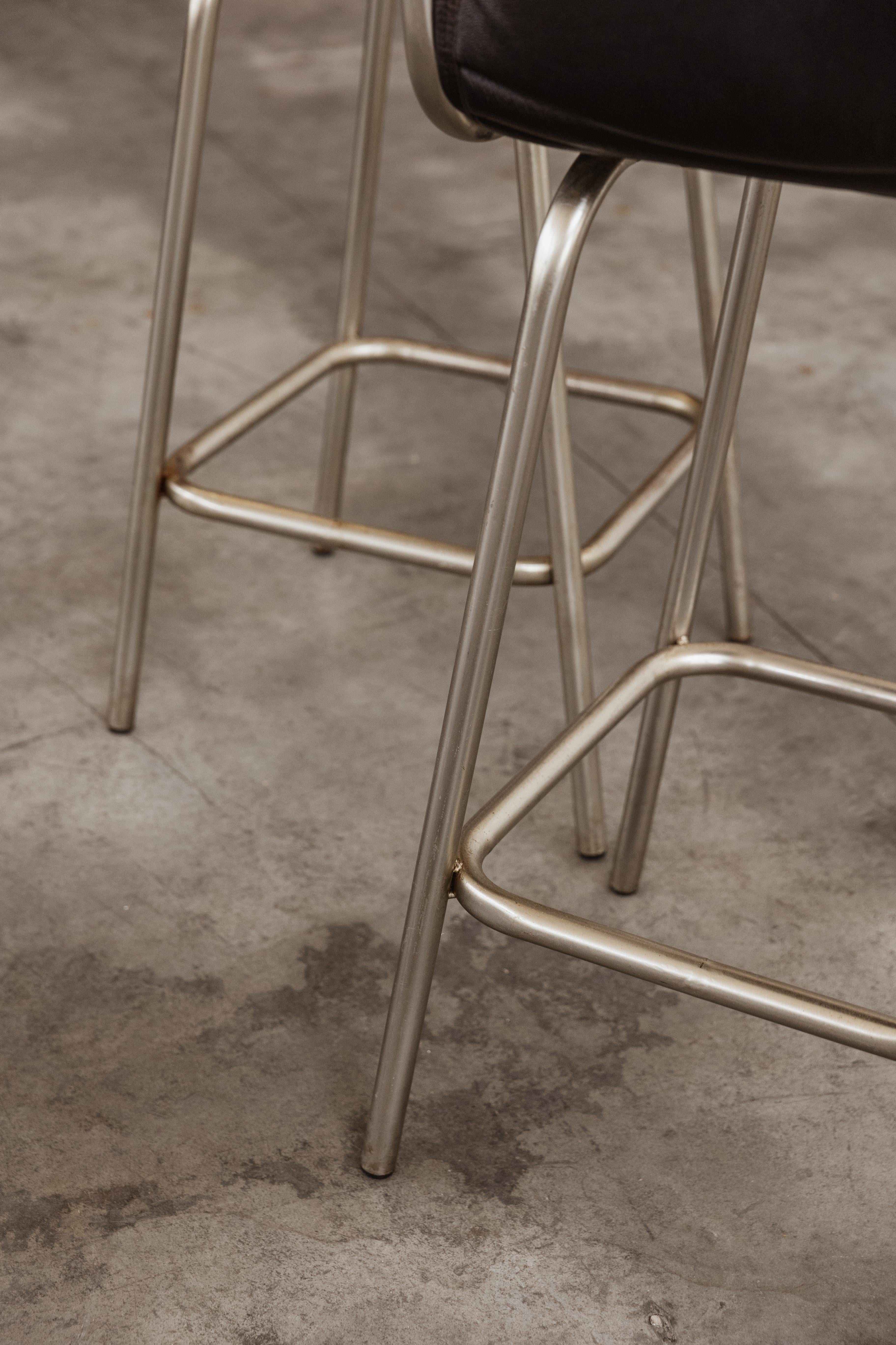 Mid-Century Modern Charlotte Perriand “Les Arcs” Bar Stools for Cassina, 1960s, Set of 3 For Sale