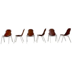 Charlotte Perriand "Les Arcs" Dining Chairs for Cassina, 1967, Set of 6
