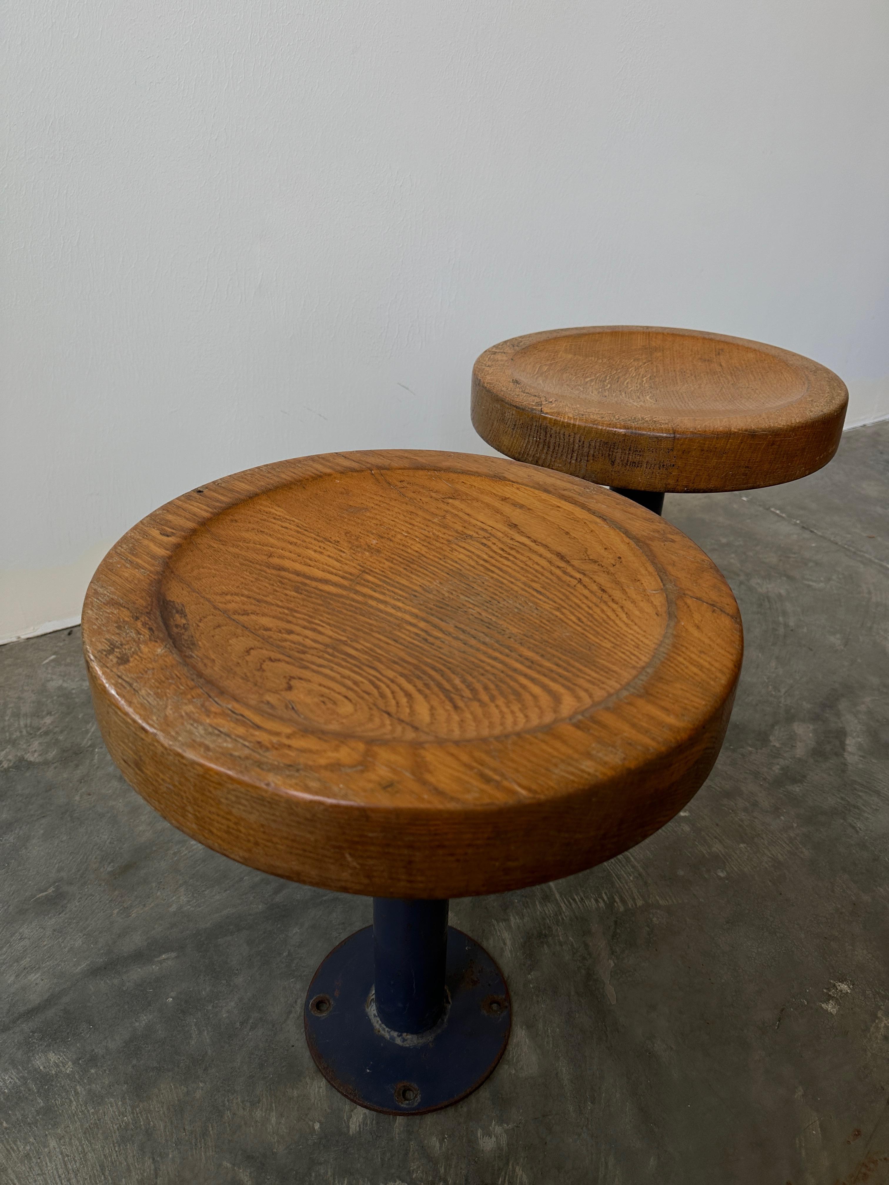 French Charlotte Perriand ‘Les Arcs’ Fixed Stool For Sale