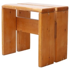 Charlotte Perriand Les Arcs Midcentury Pine Stool