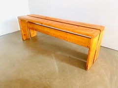 Charlotte Perriand Les Arcs Pine Slat Bench