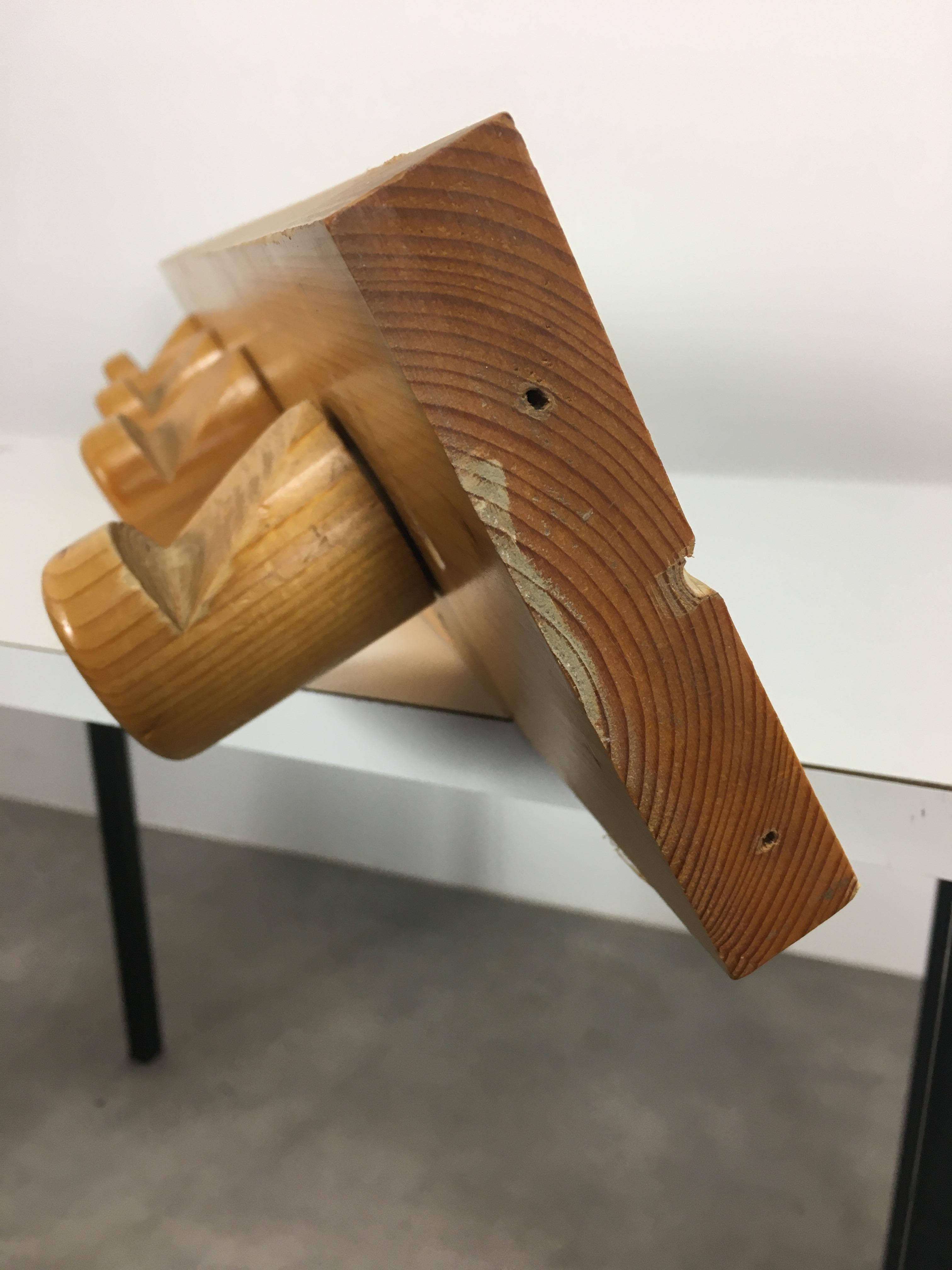 Wood Charlotte Perriand Les Arcs pine wood coat rack, 1960's